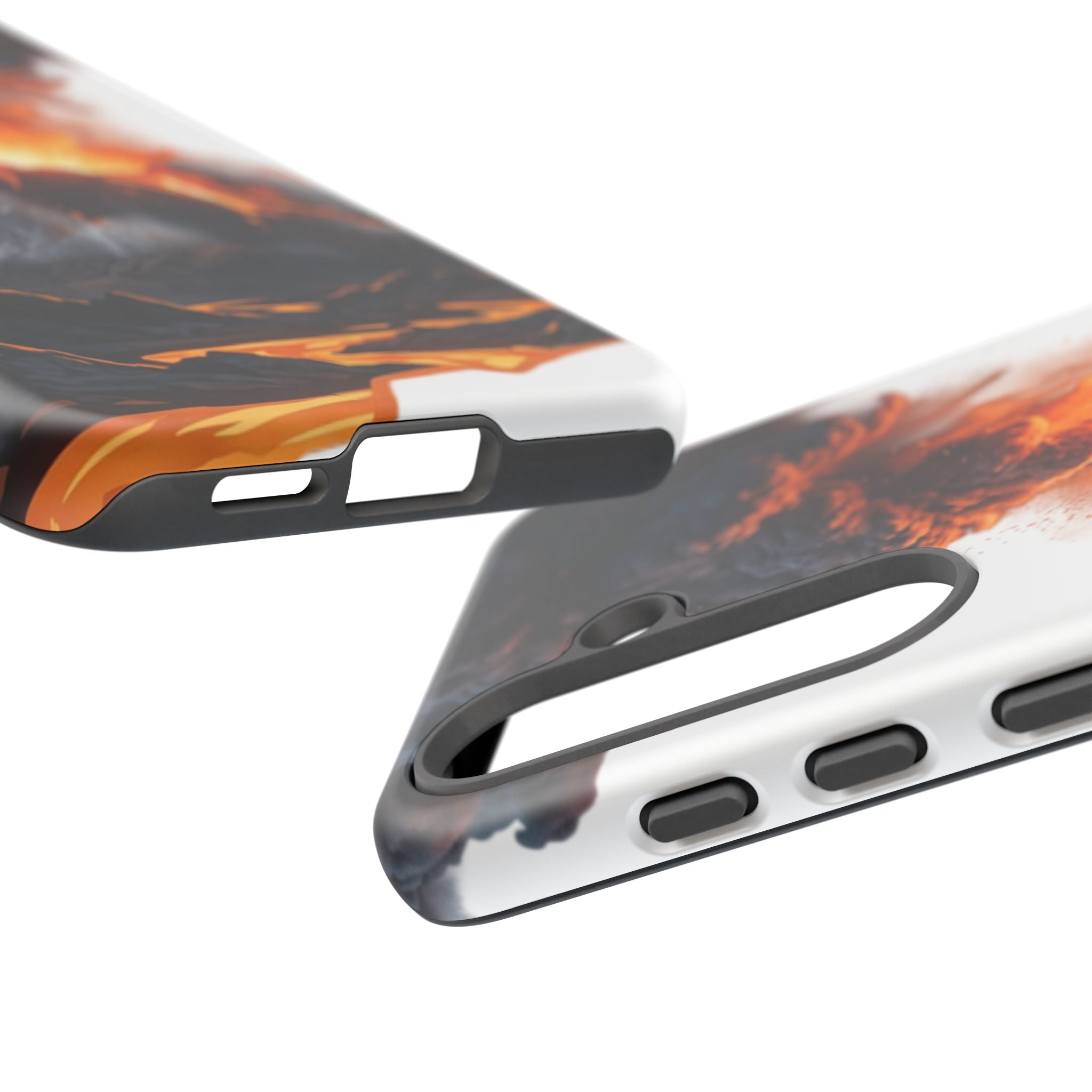 Volcano Eruption Tough Phone Case — Fiery Lava Protective Cover