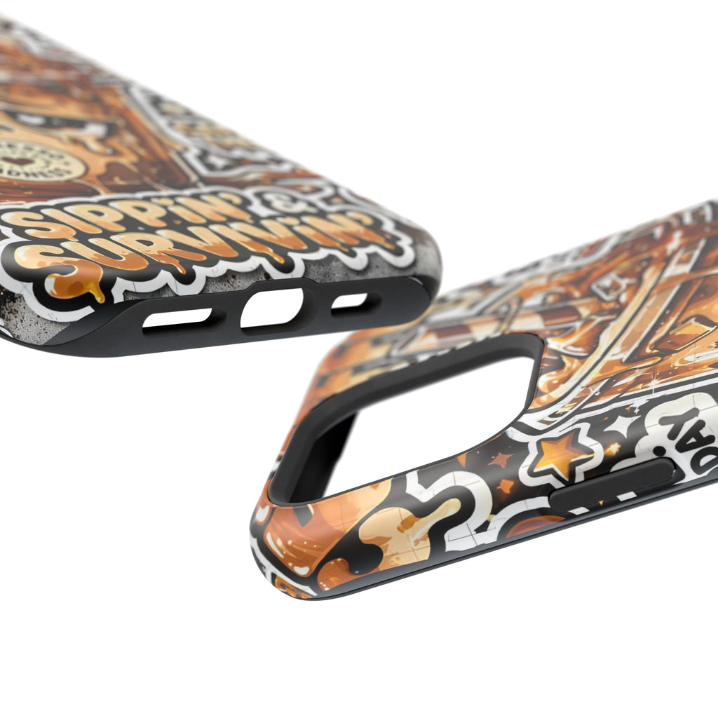 Iced Coffee Phone Case — “Sippin' & Survivin'” Magnetic Impact-Resistant Case
