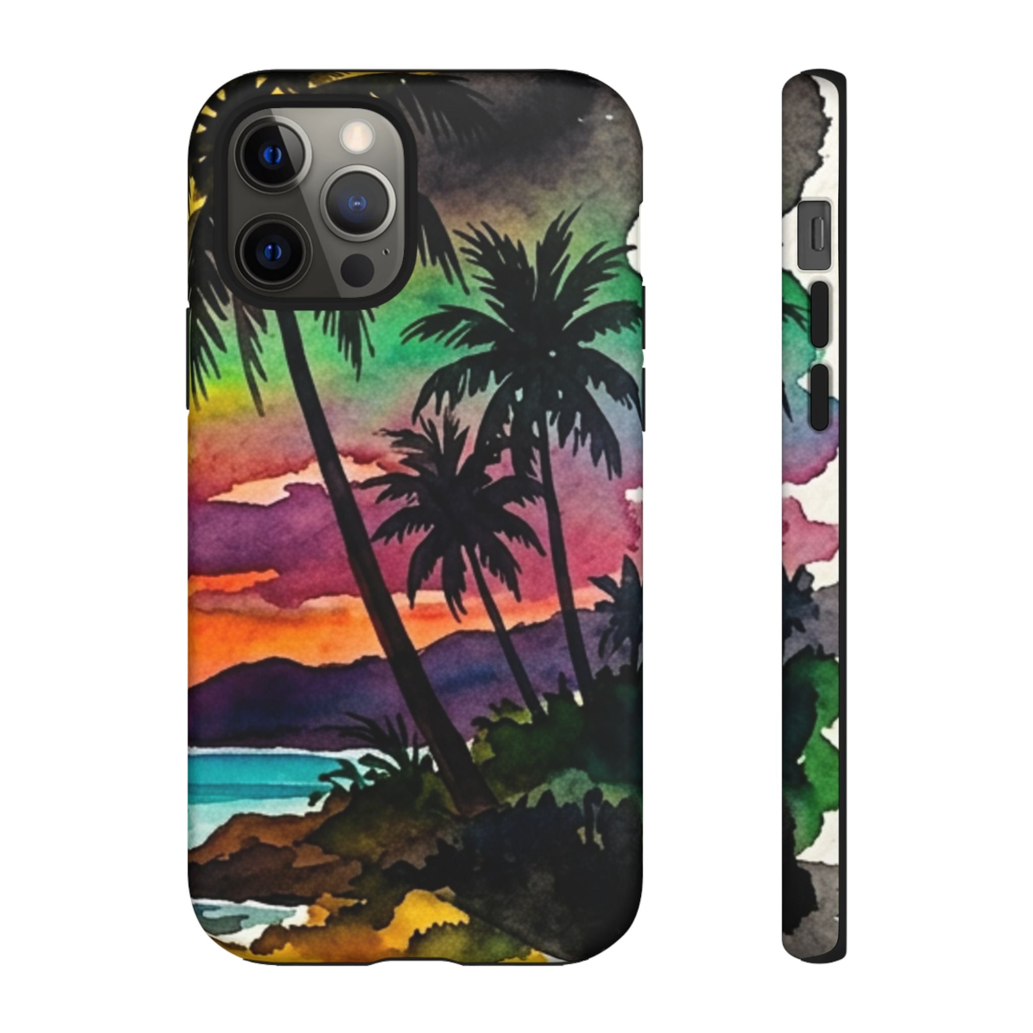Tropical Sunset Phone Case – Palm Tree Beach Protective Cover