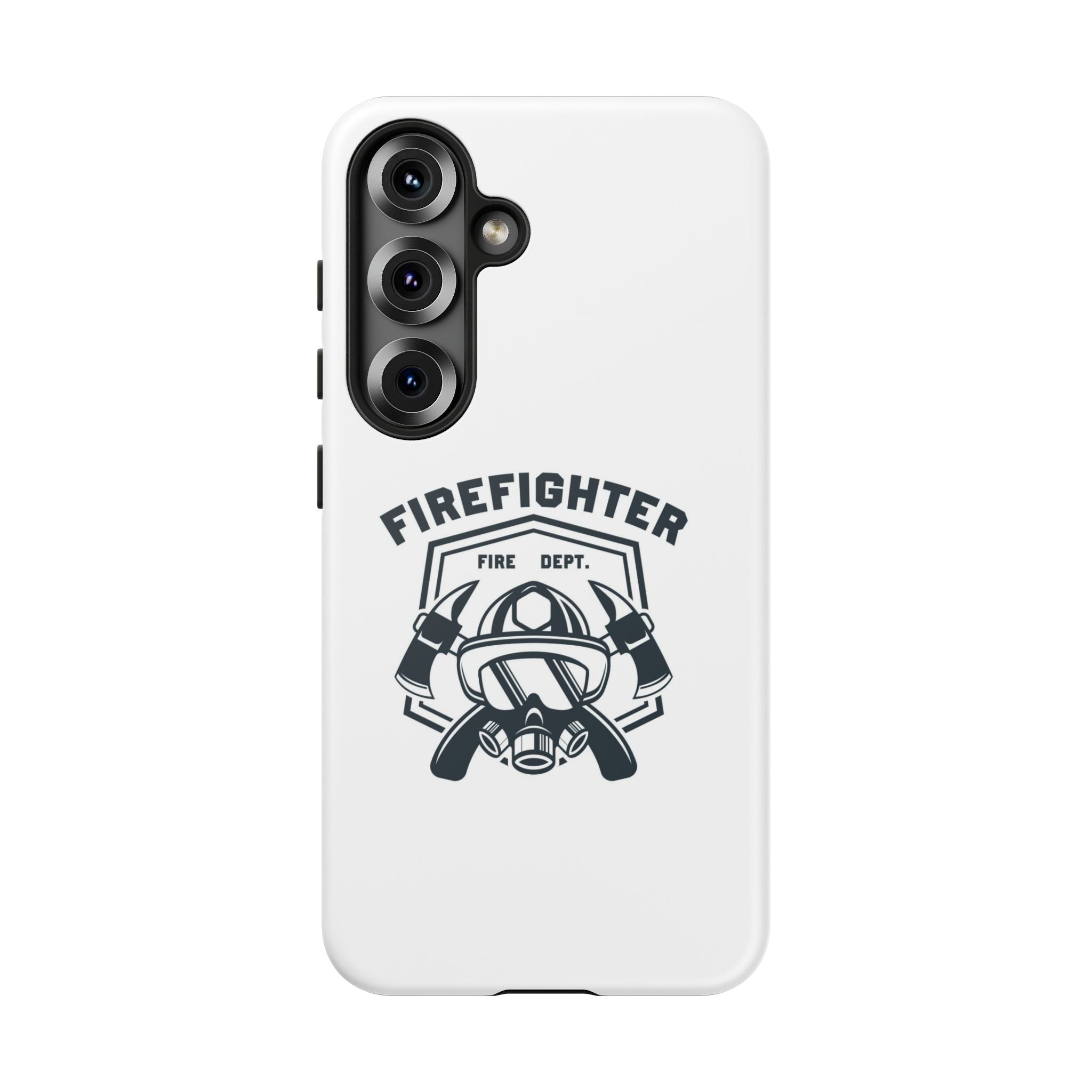 Firefighter Tough Phone Case — Fire Dept Helmet & Axes Protective Cover
