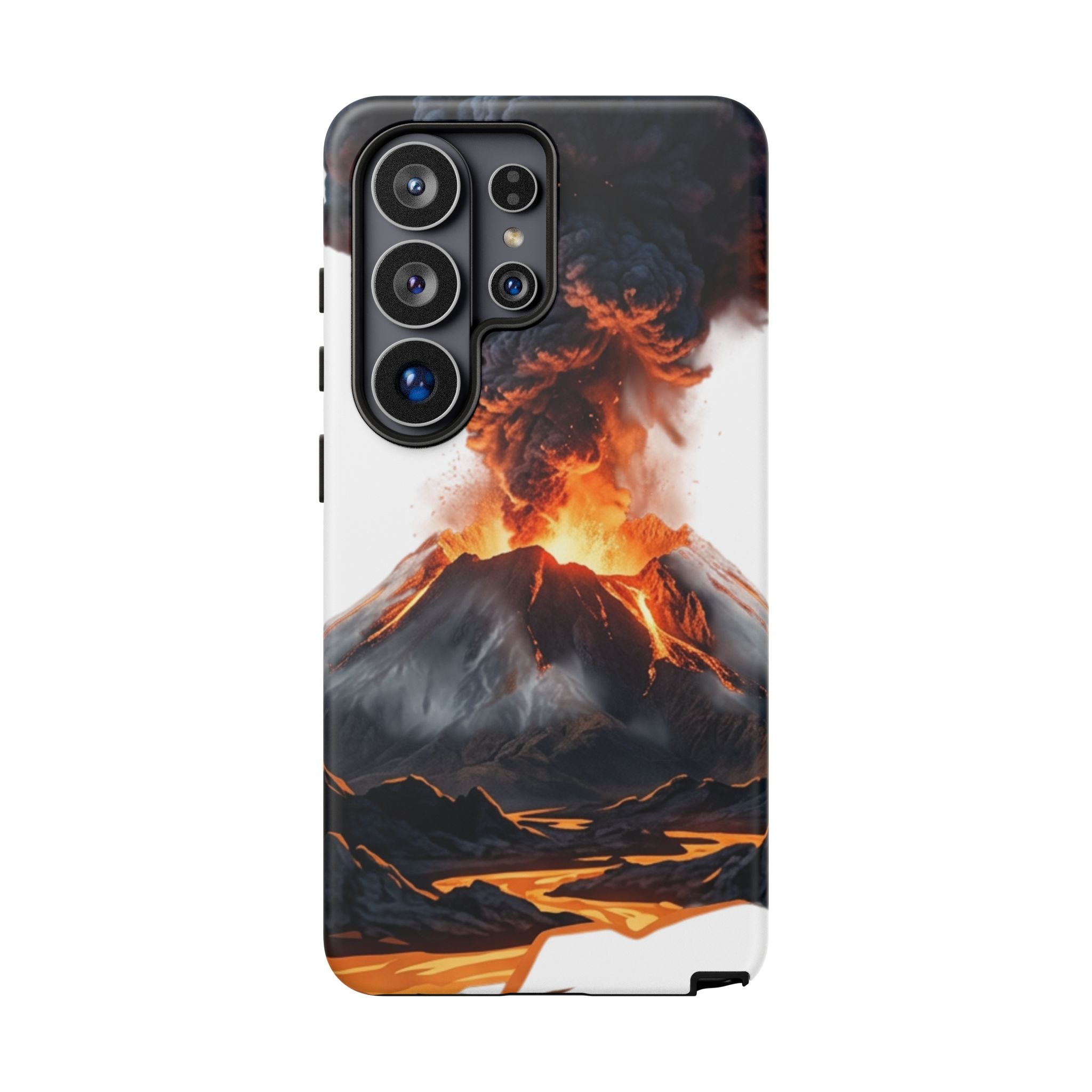 Volcano Eruption Tough Phone Case — Fiery Lava Protective Cover