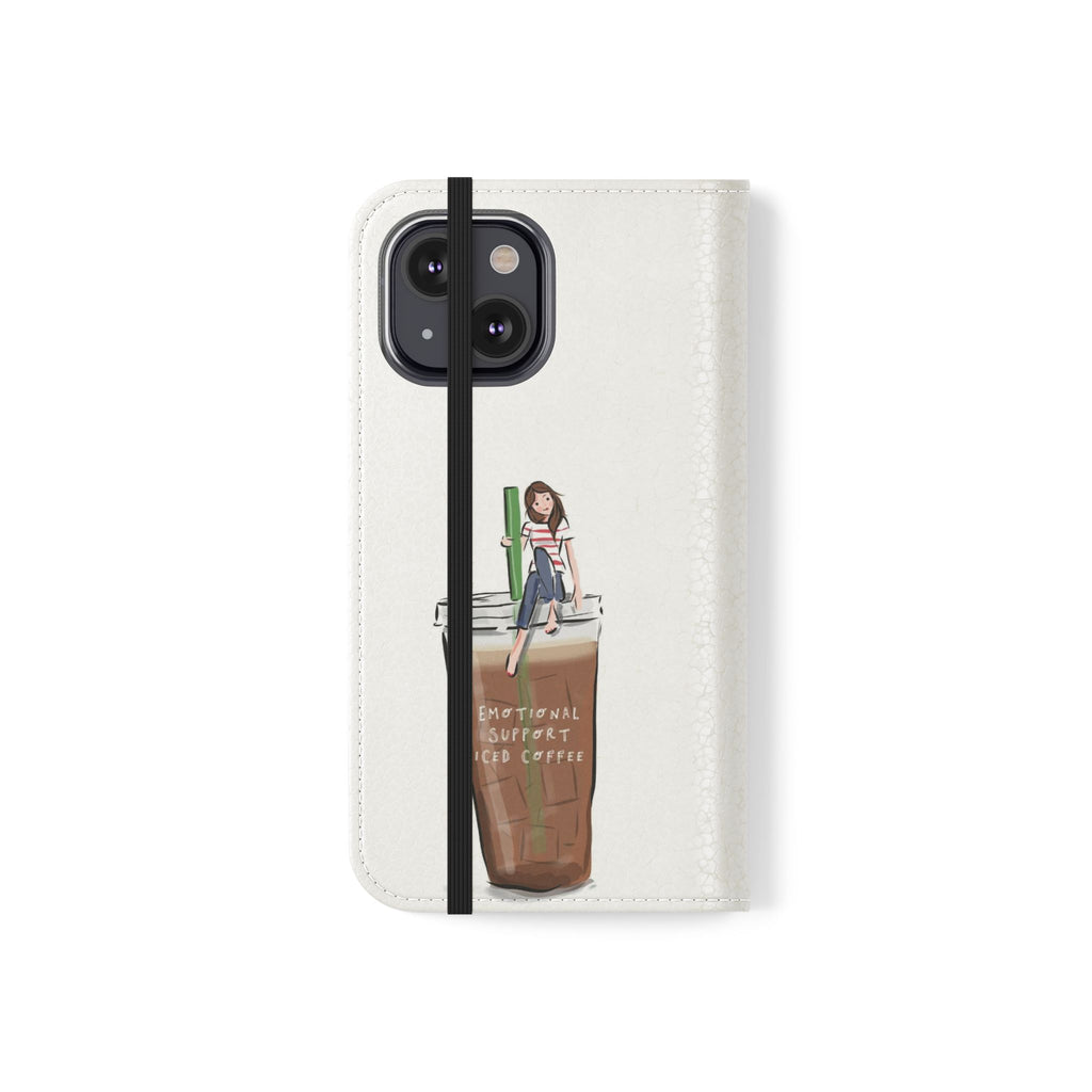 Flip Case — "Emotional Support Iced Coffee" Phone Wallet Case