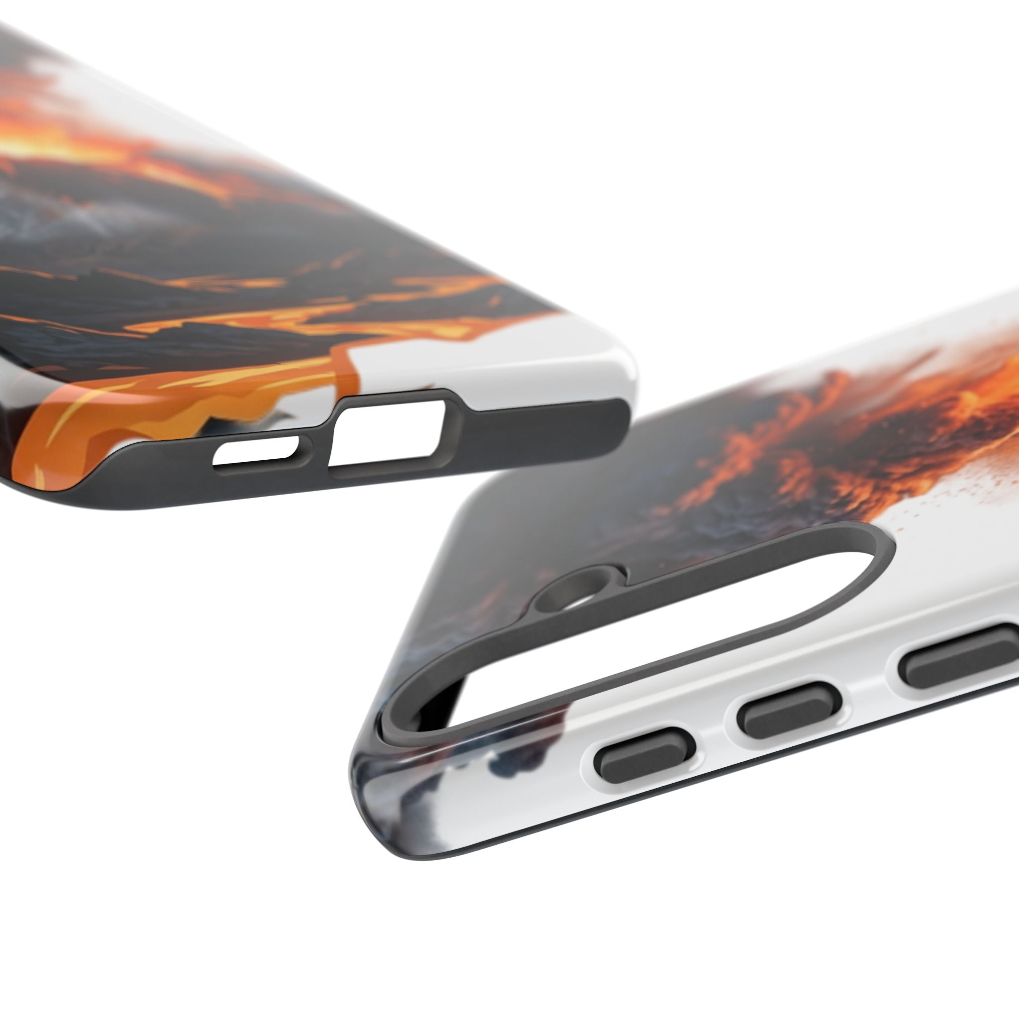 Volcano Eruption Tough Phone Case — Fiery Lava Protective Cover