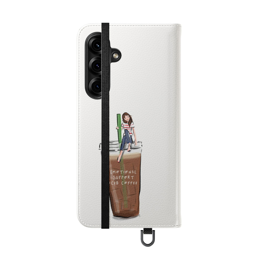 Flip Case — "Emotional Support Iced Coffee" Phone Wallet Case