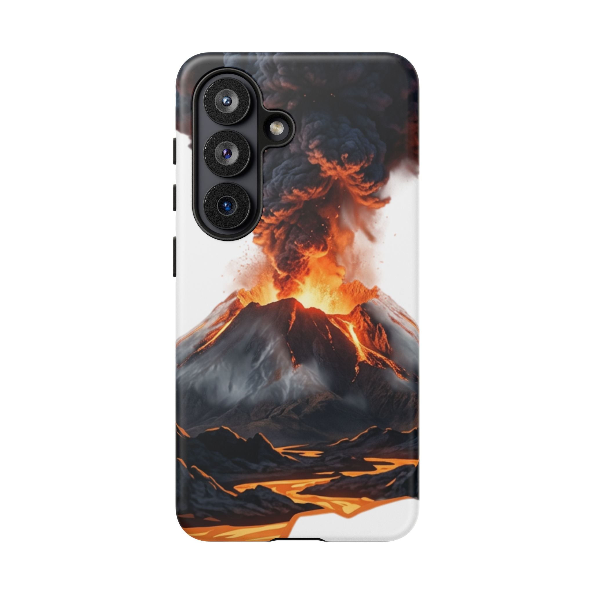 Volcano Eruption Tough Phone Case — Fiery Lava Protective Cover