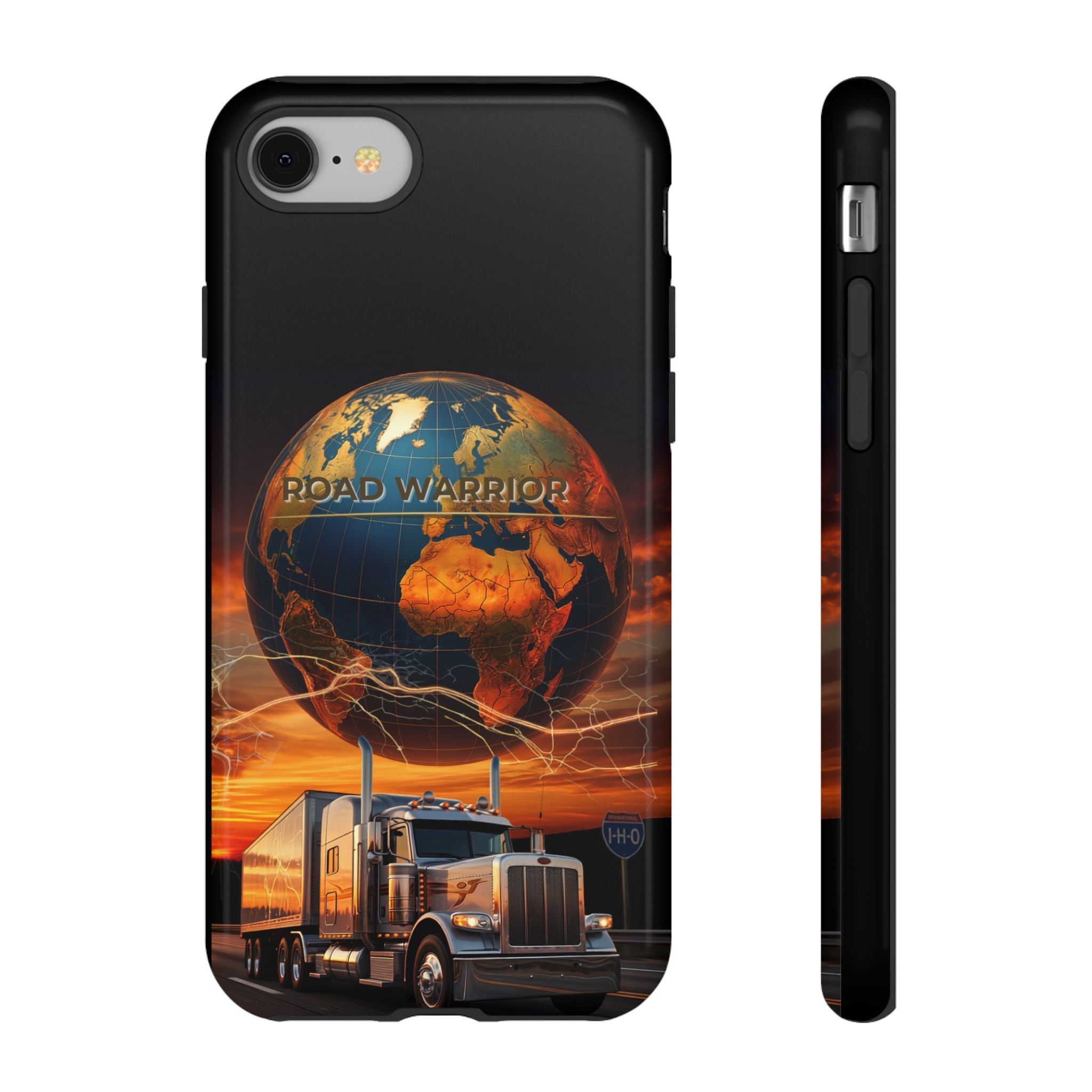 Truck Driver Phone Case — 'Global Road Warrior' Semi Truck Globe Tough Phone Cover