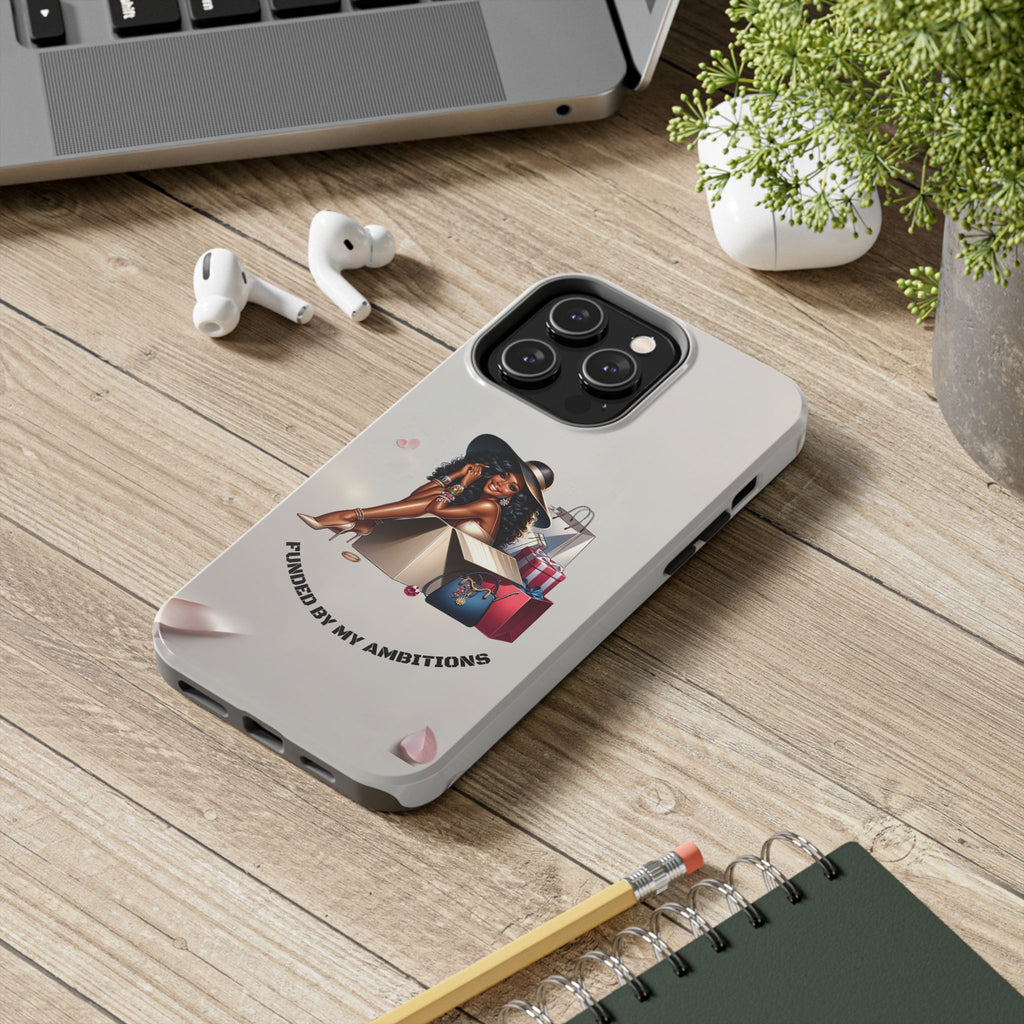 Chic Shopper Tough Phone Case — Stylish Black Woman with Shopping Bags