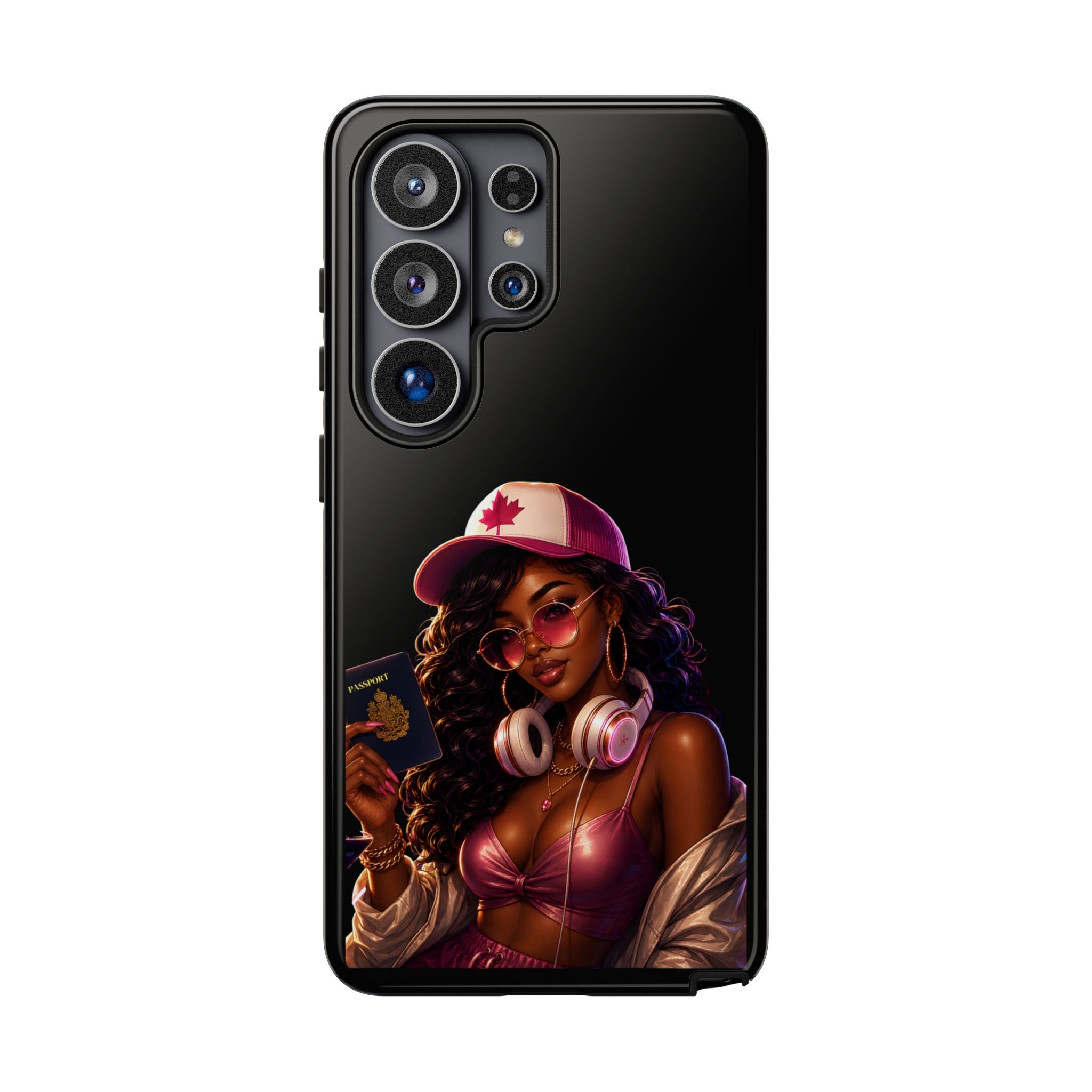 Phone Case — Stylish Urban Woman Design with Maple Cap