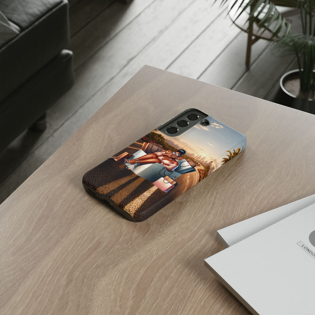 Phone Case — Chic Shopper Illustration on Cloud Background