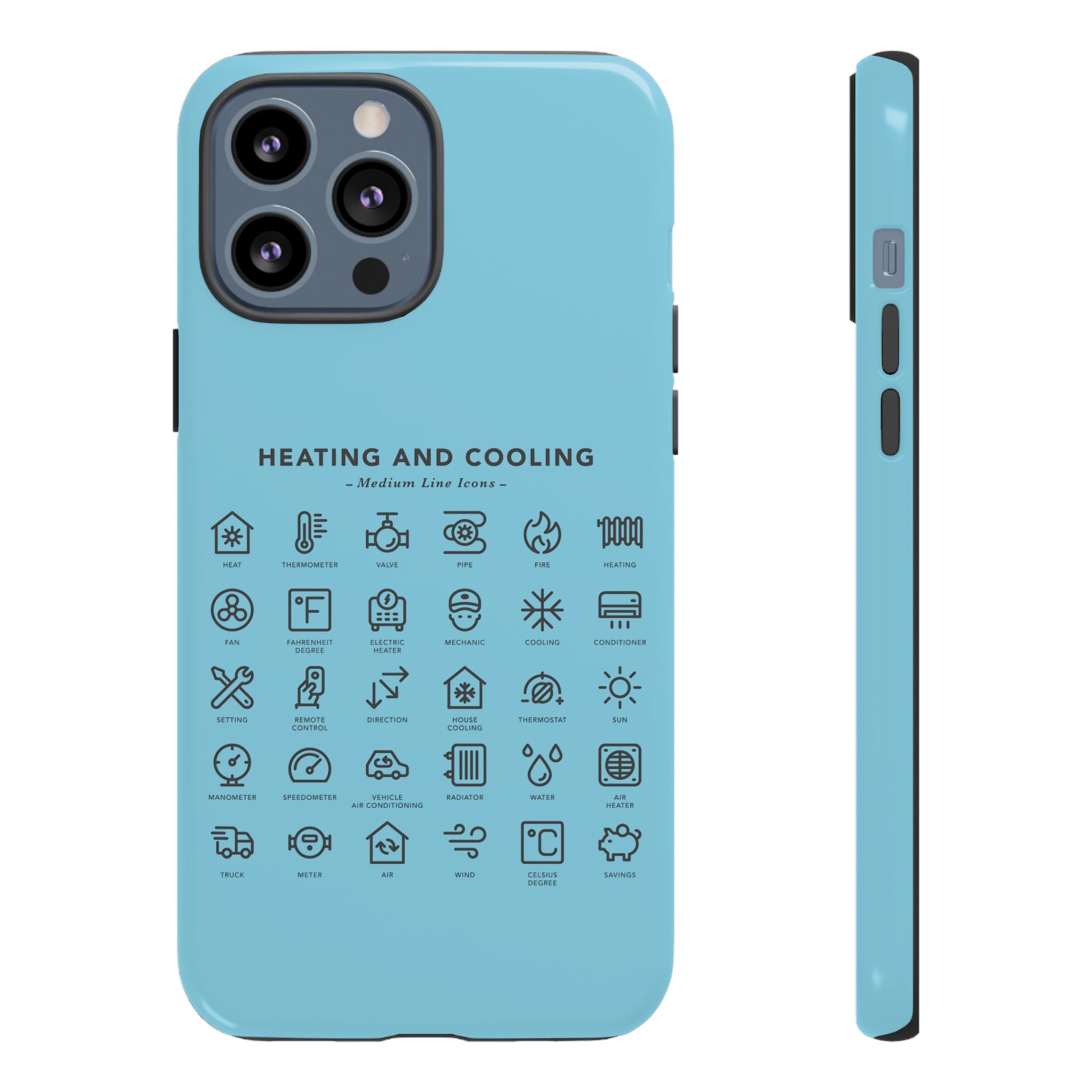 Heating and Cooling Icons Phone Case – HVAC Technician Protective Phone Cover
