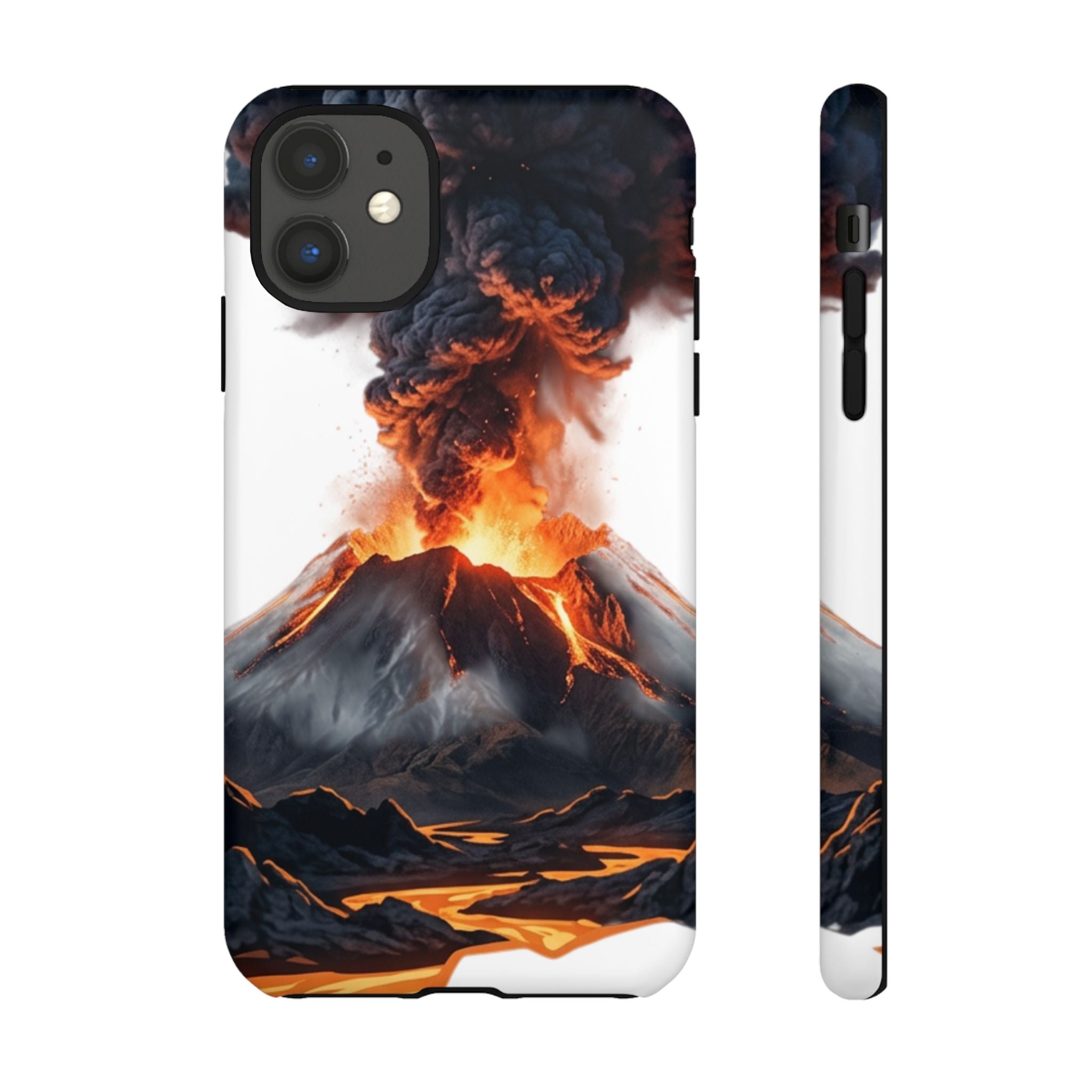 Volcano Eruption Tough Phone Case — Fiery Lava Protective Cover