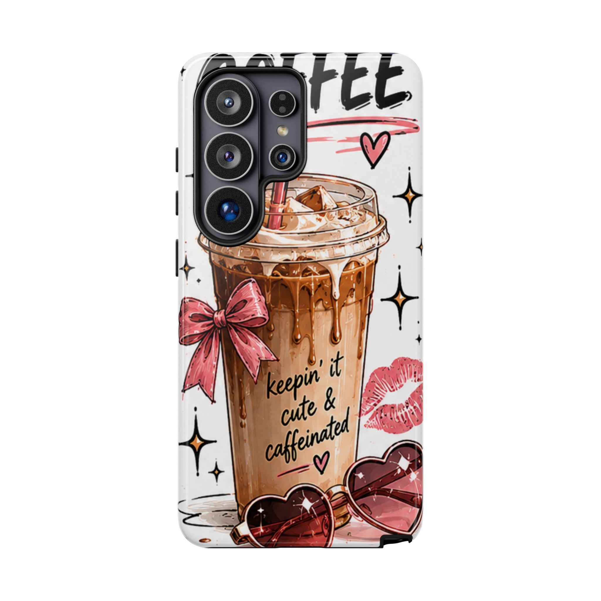 Phone Case — "Keepin' It Cute & Caffeinated" Iced Coffee Design