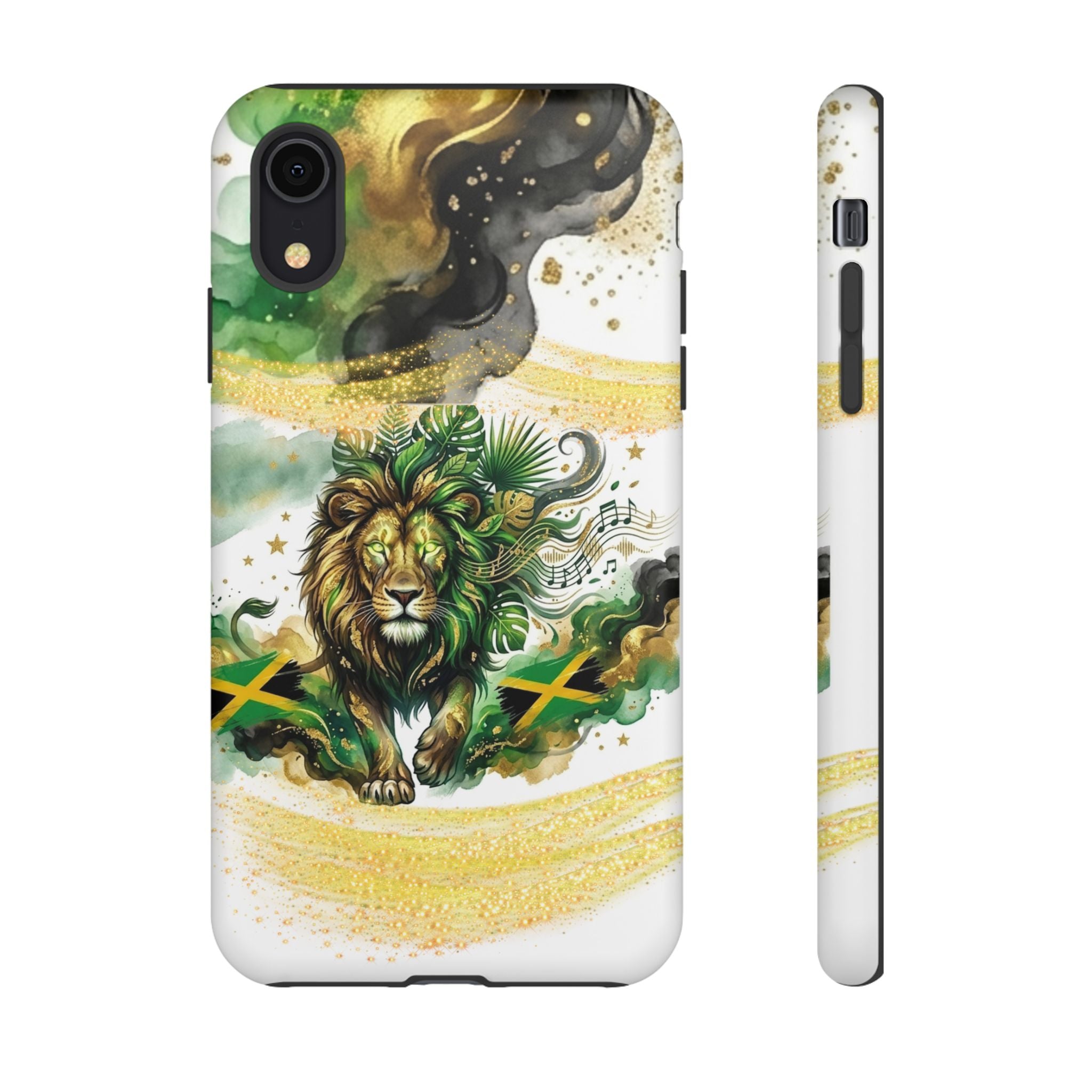 Reggae Lion Phone Case — Jamaican Flag Rasta Art Tough Phone Cover