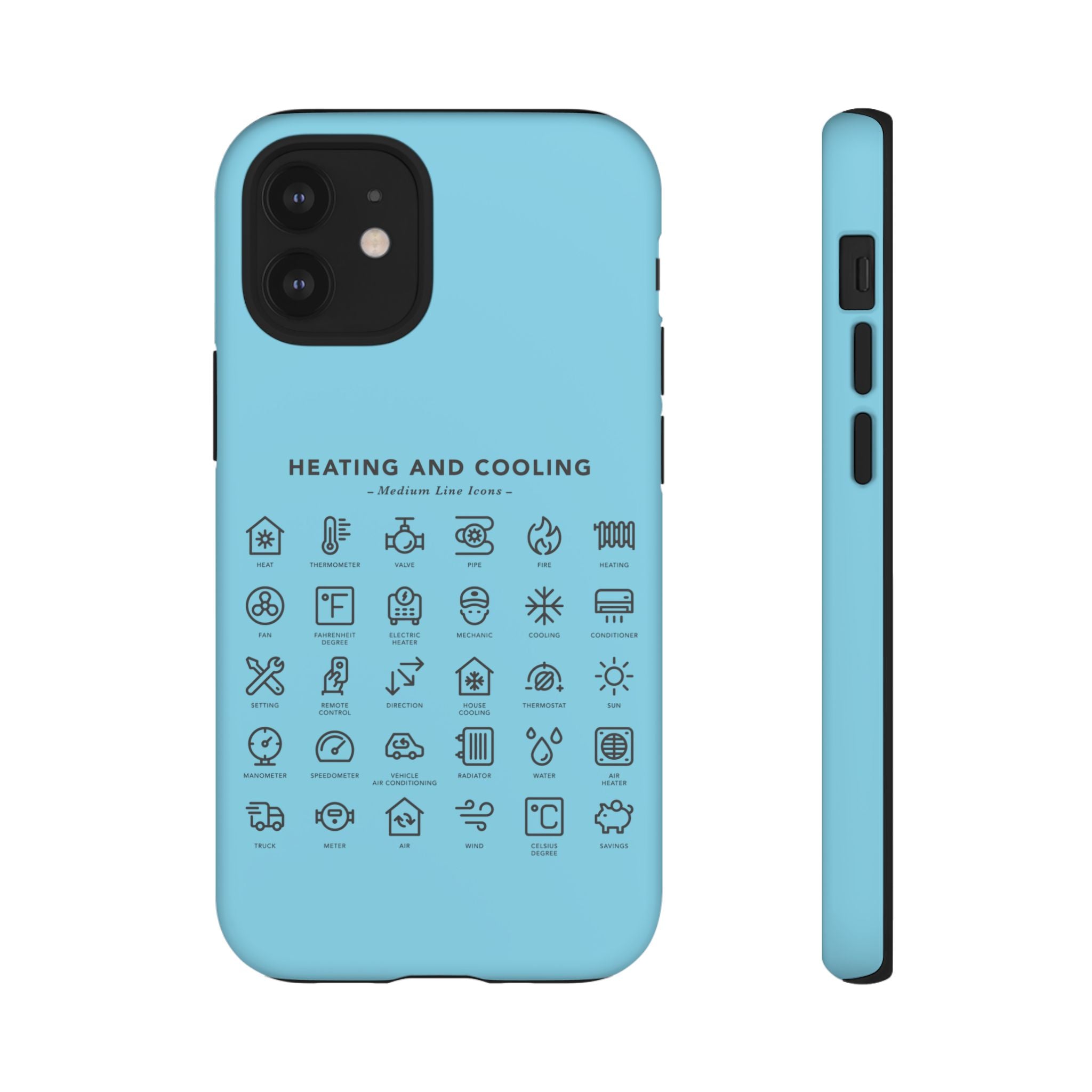 Heating and Cooling Icons Phone Case – HVAC Technician Protective Phone Cover