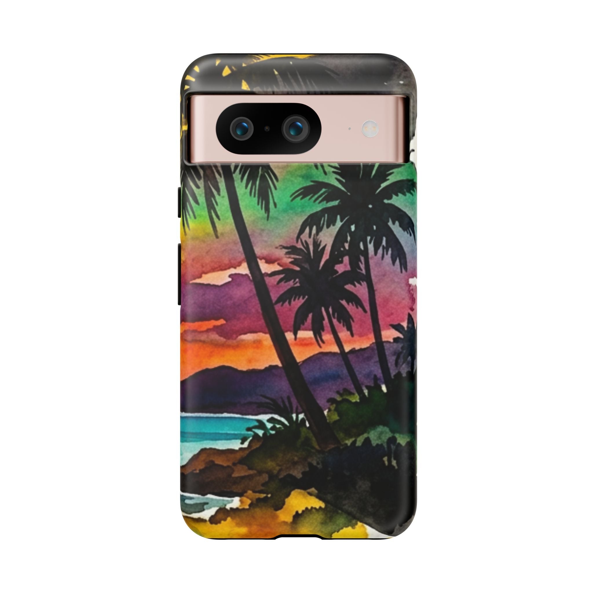 Tropical Sunset Phone Case – Palm Tree Beach Protective Cover