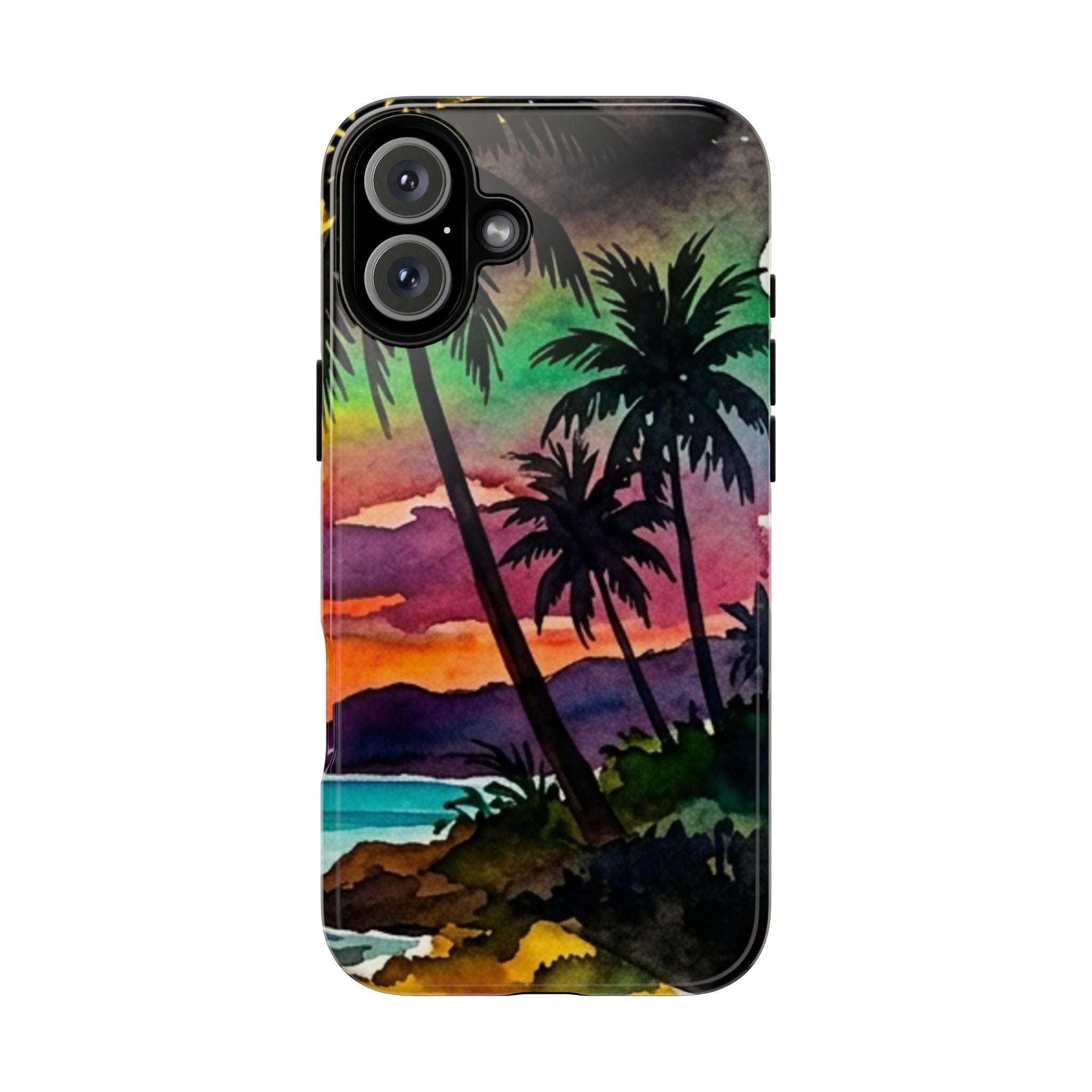 Tropical Sunset Phone Case – Palm Tree Beach Protective Cover