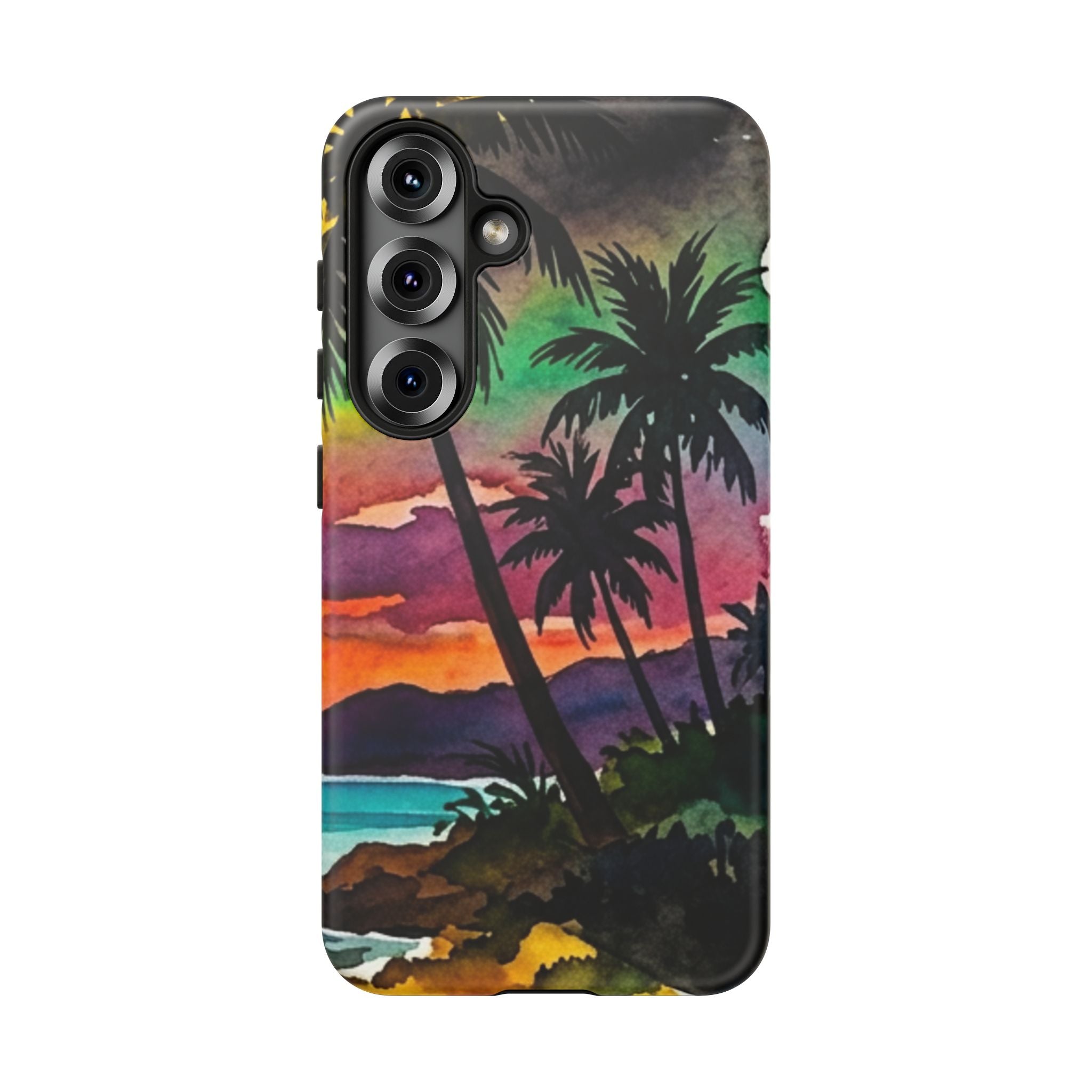 Tropical Sunset Phone Case – Palm Tree Beach Protective Cover