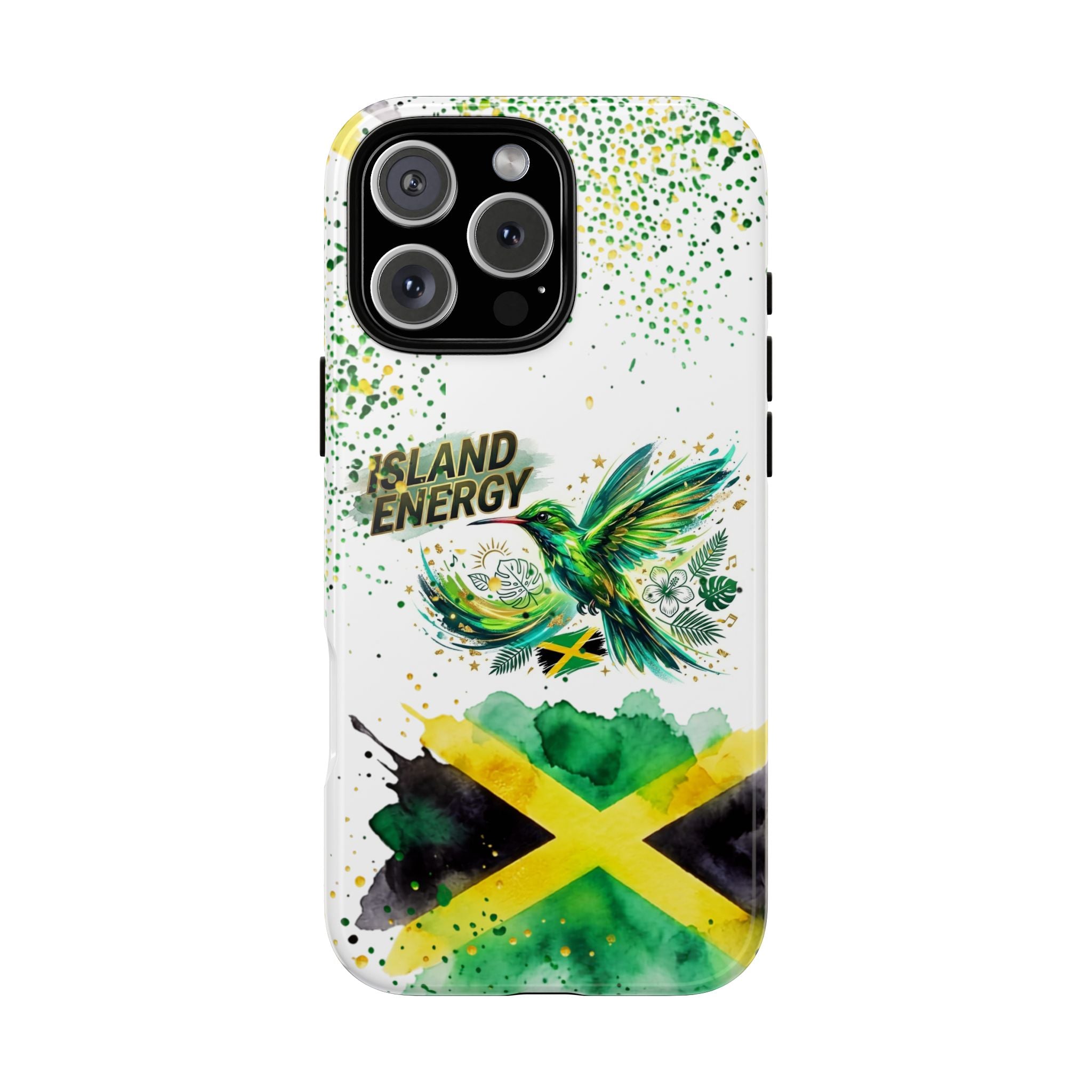 Island Energy Tough Phone Case — Colorful Hummingbird & Tropical Sunset Protective Cover