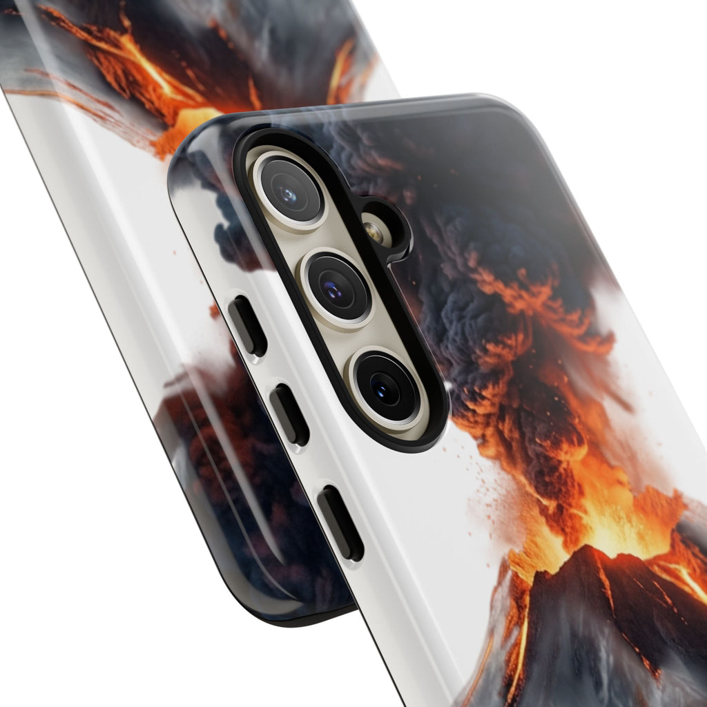 Volcano Eruption Tough Phone Case — Fiery Lava Protective Cover