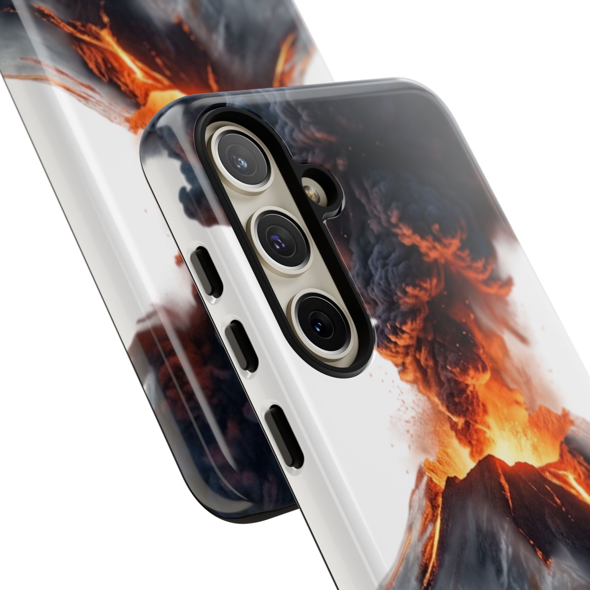 Volcano Eruption Tough Phone Case — Fiery Lava Protective Cover