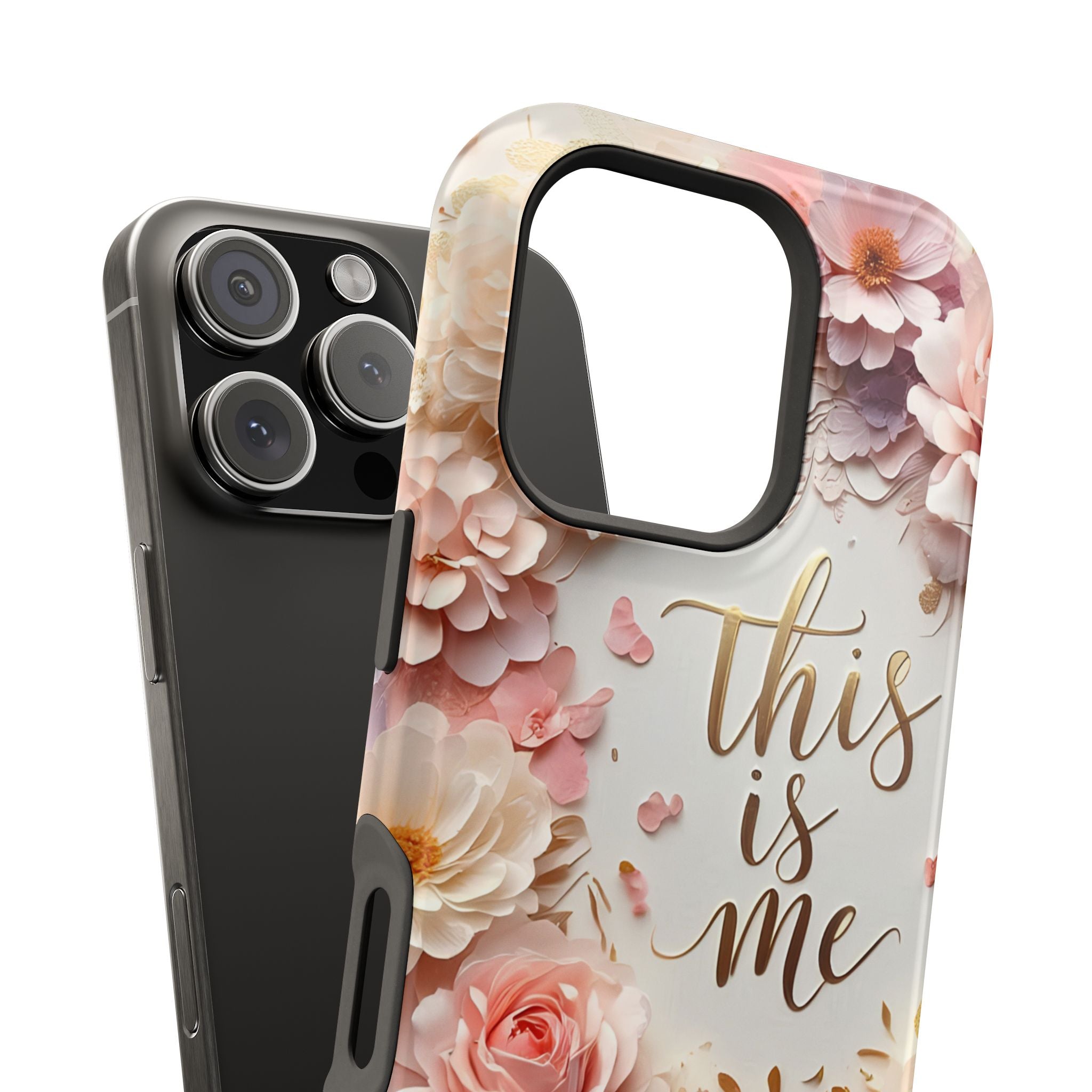 Floral "This Is Me" Phone Case — Impact-Resistant Floral Protective Cover