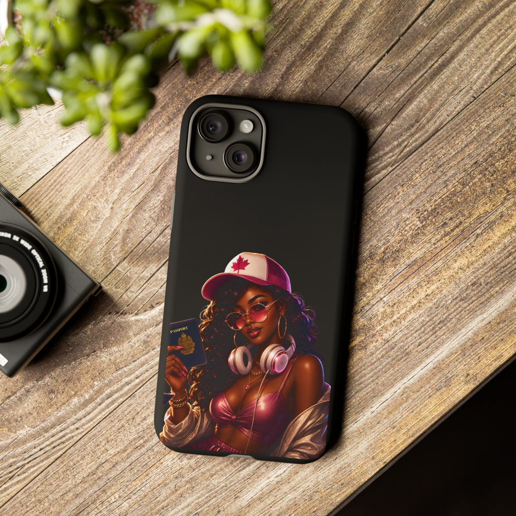 Phone Case — Stylish Urban Woman Design with Maple Cap