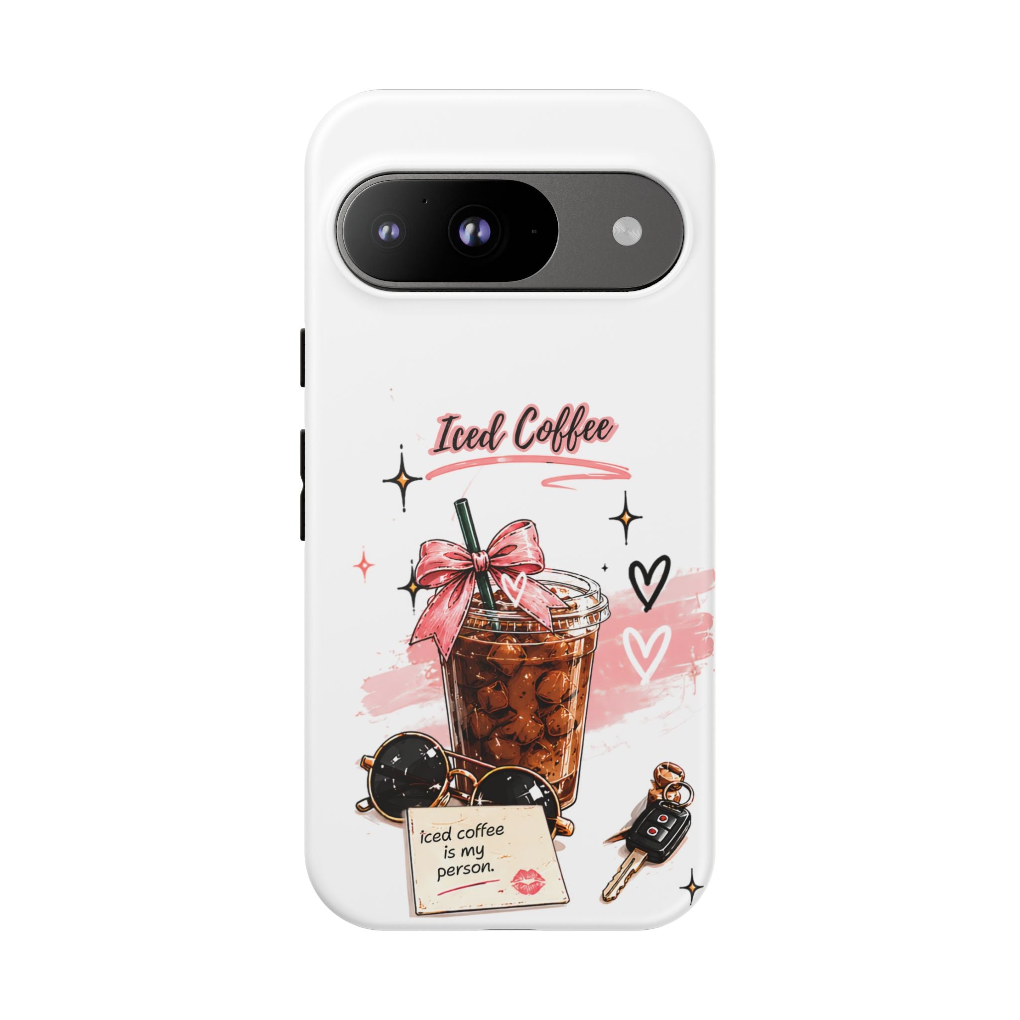 Iced Coffee Phone Case – Cute Pink Boba Design ("Iced coffee is my person")