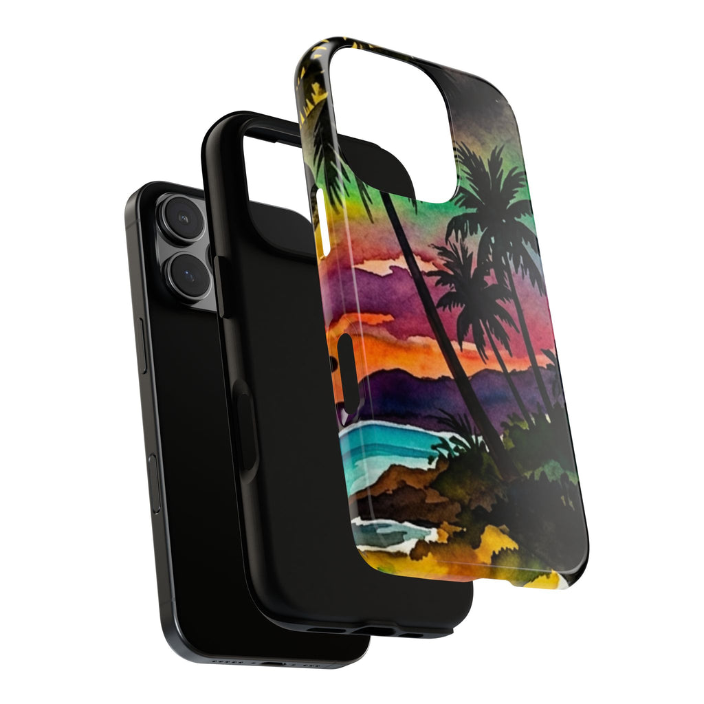Tropical Sunset Phone Case – Palm Tree Beach Protective Cover
