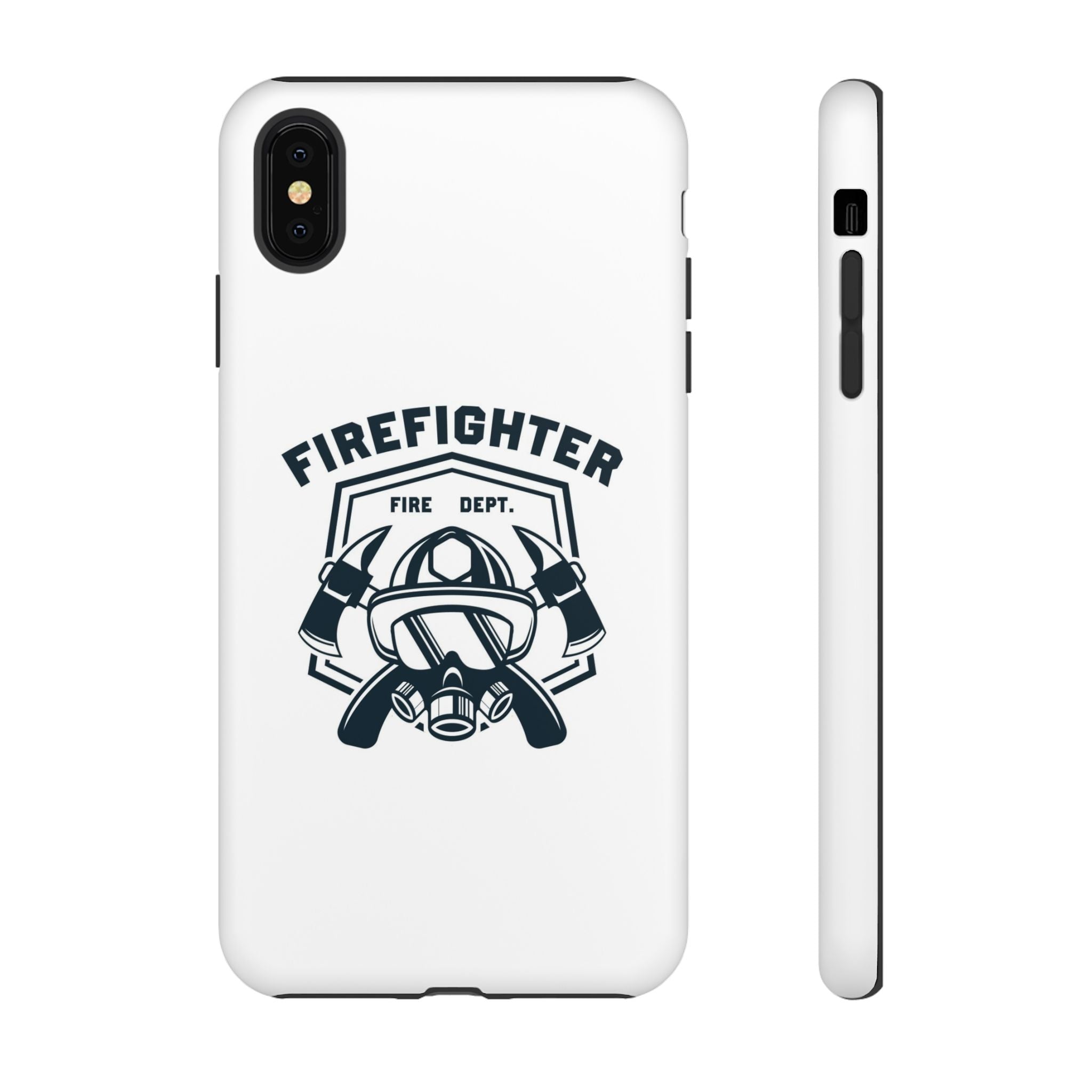 Firefighter Tough Phone Case — Fire Dept Helmet & Axes Protective Cover