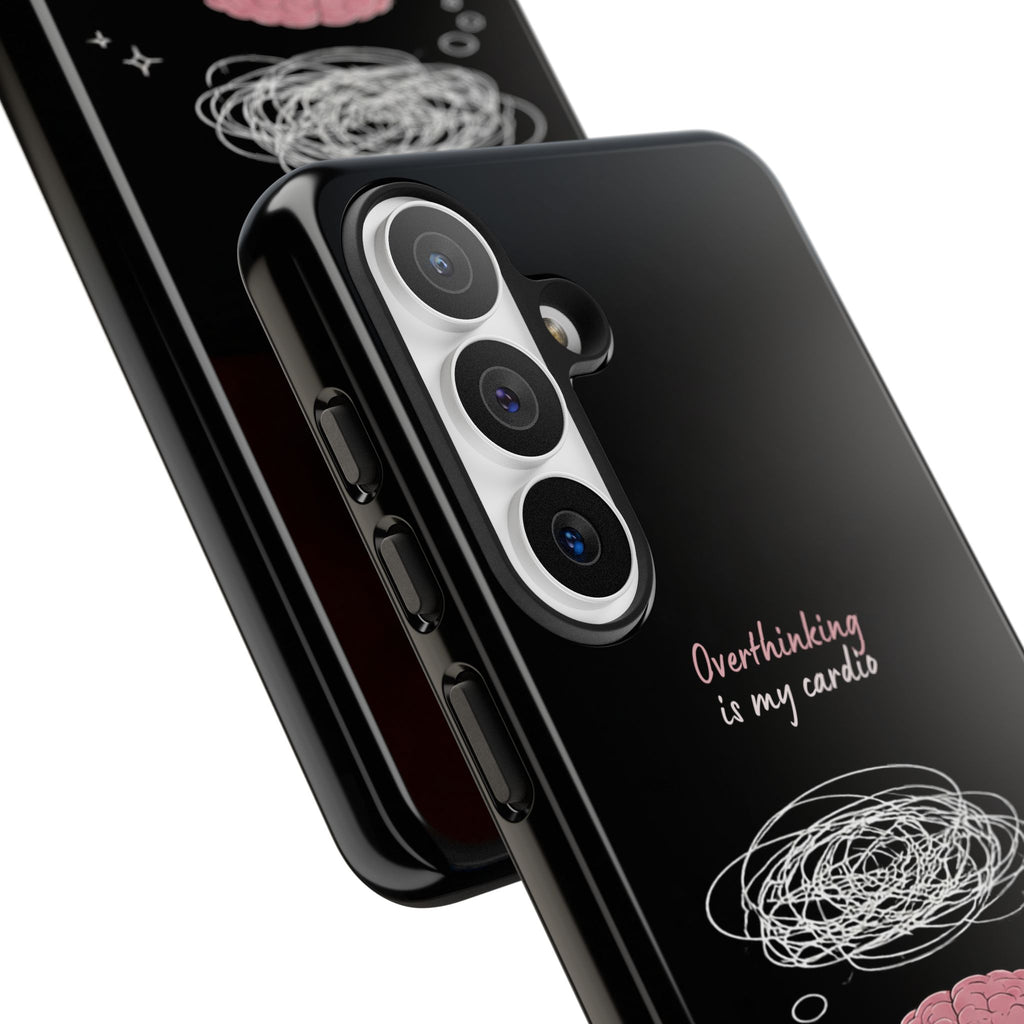Phone Case — "Overthinking Is My Cardio" Cute Meditating Brain Protective Case