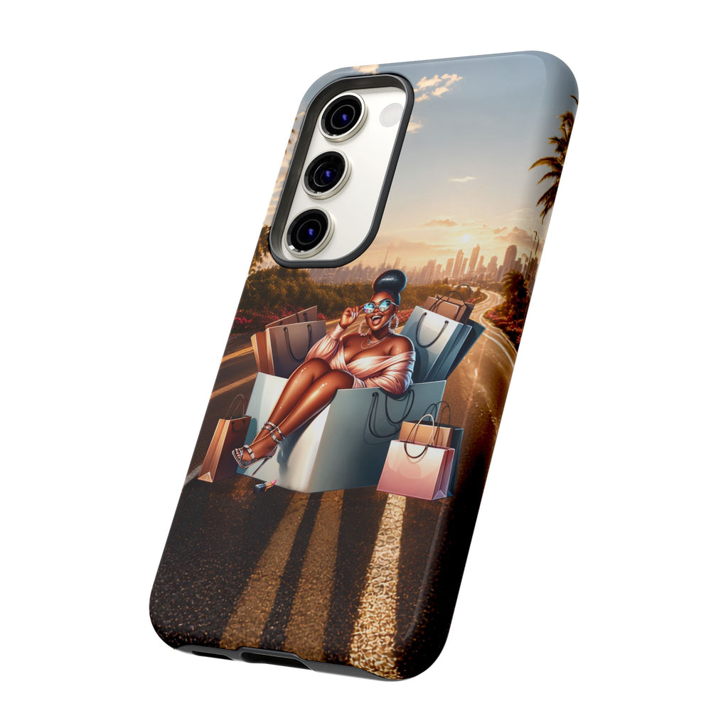 Phone Case — Chic Shopper Illustration on Cloud Background