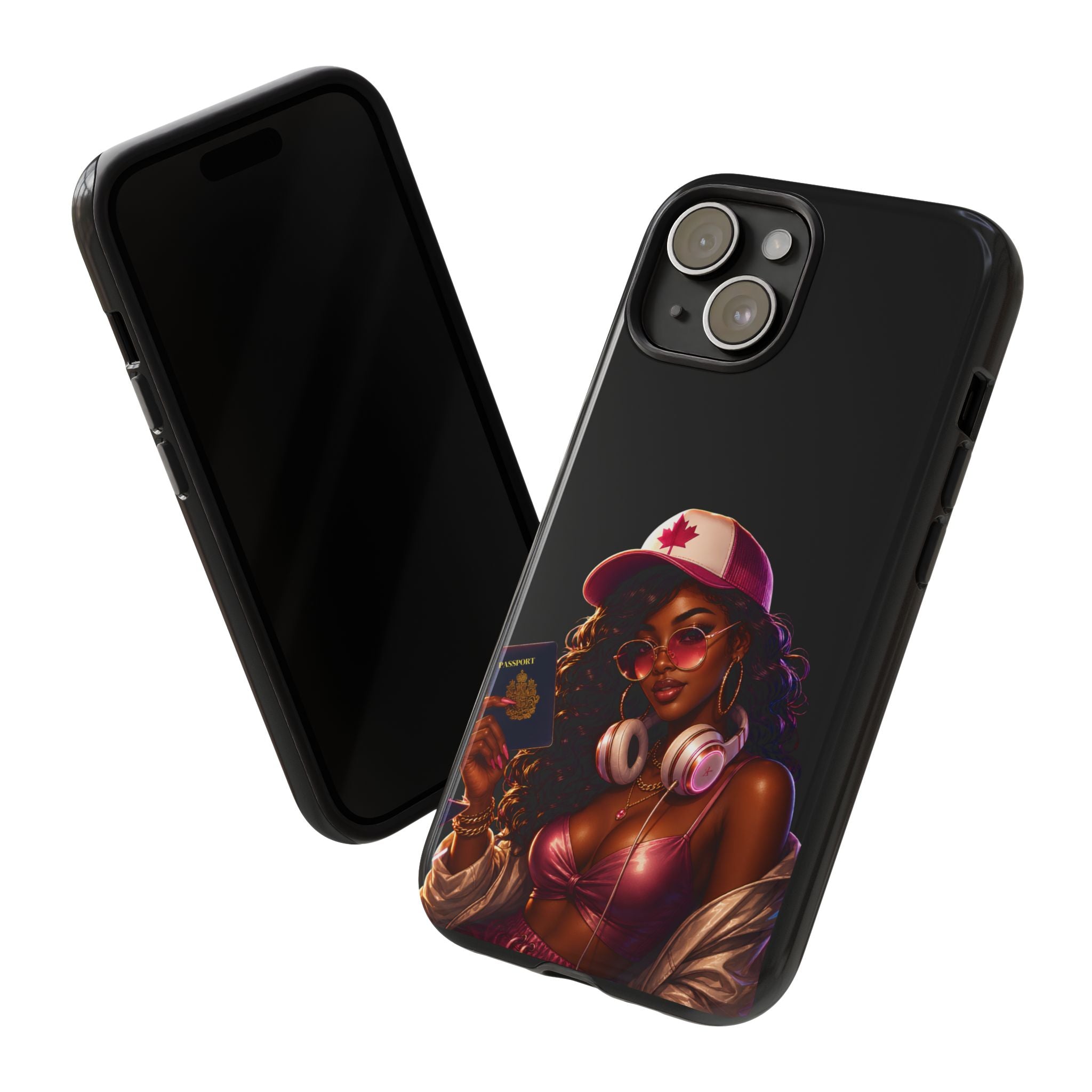 Phone Case — Stylish Urban Woman Design with Maple Cap