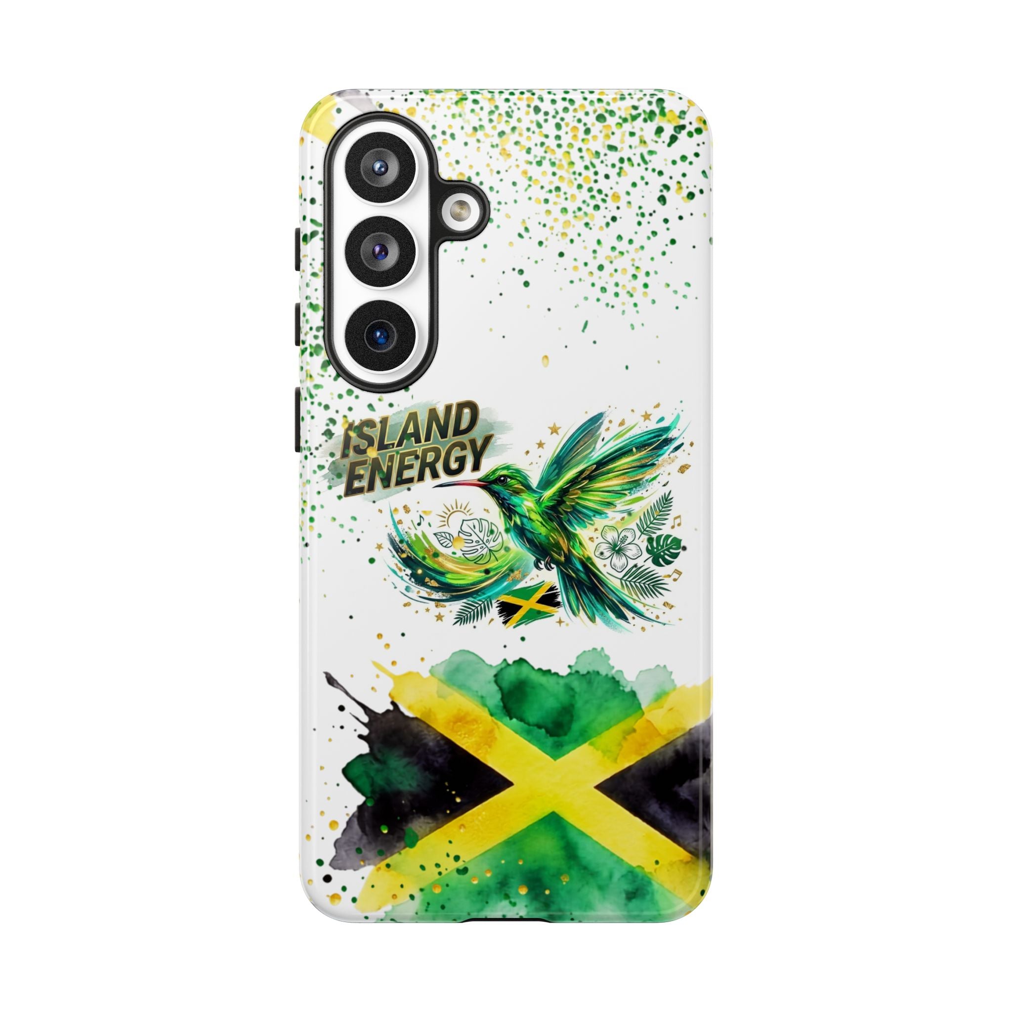 Island Energy Tough Phone Case — Colorful Hummingbird & Tropical Sunset Protective Cover