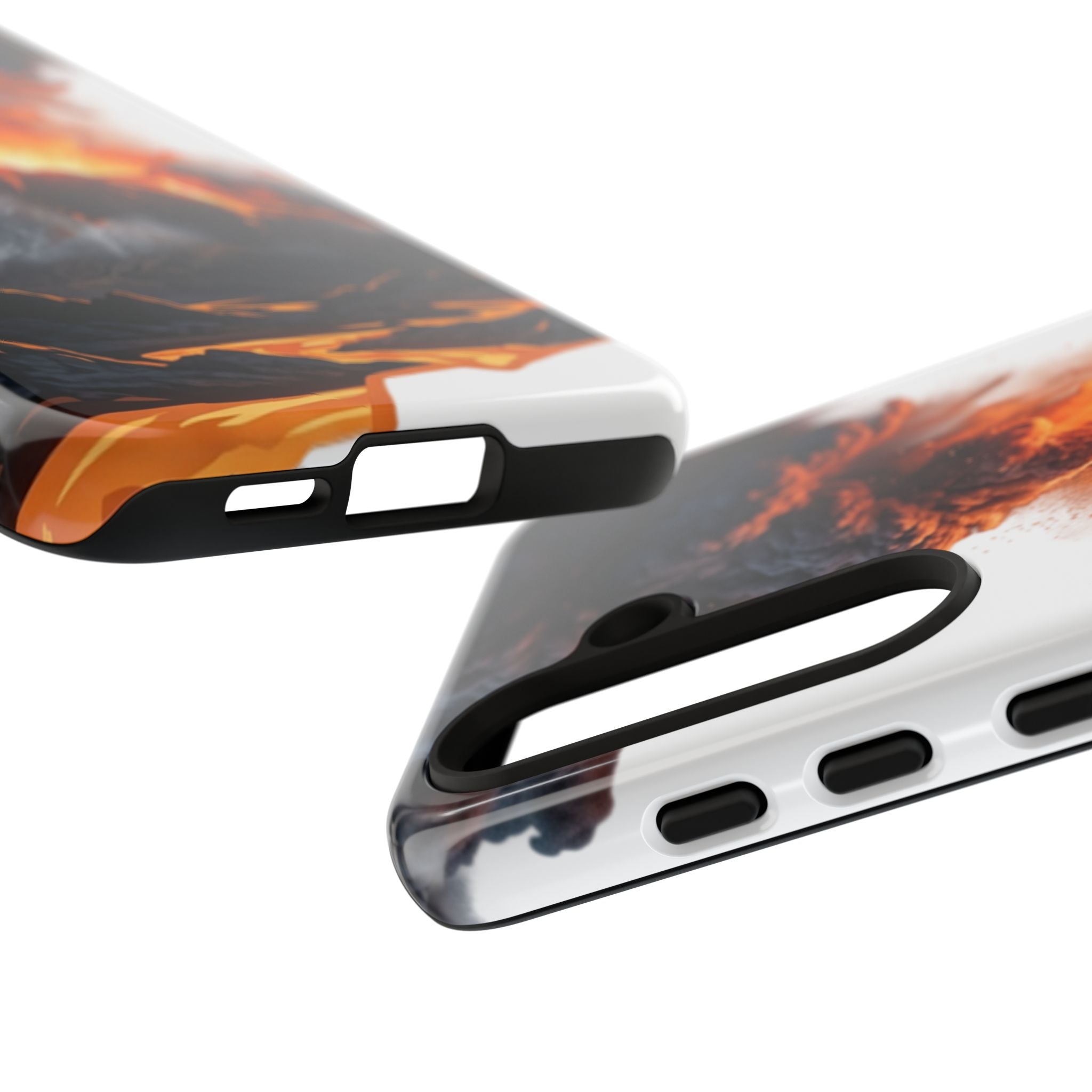 Volcano Eruption Tough Phone Case — Fiery Lava Protective Cover