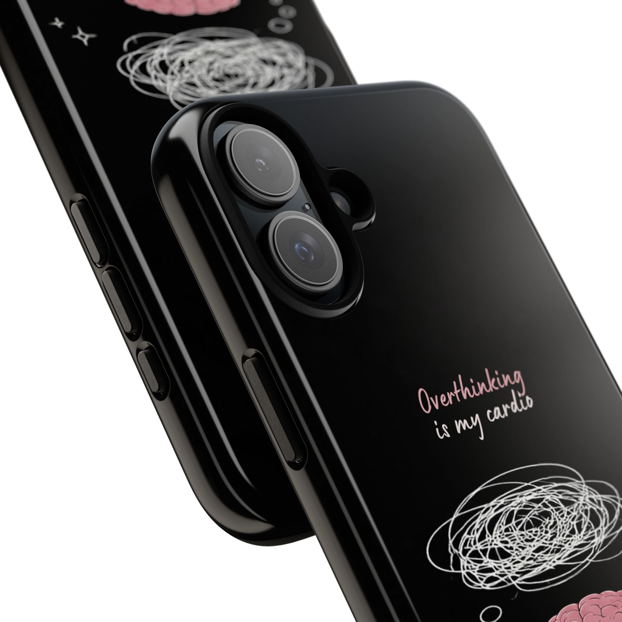 Phone Case — "Overthinking Is My Cardio" Cute Meditating Brain Protective Case