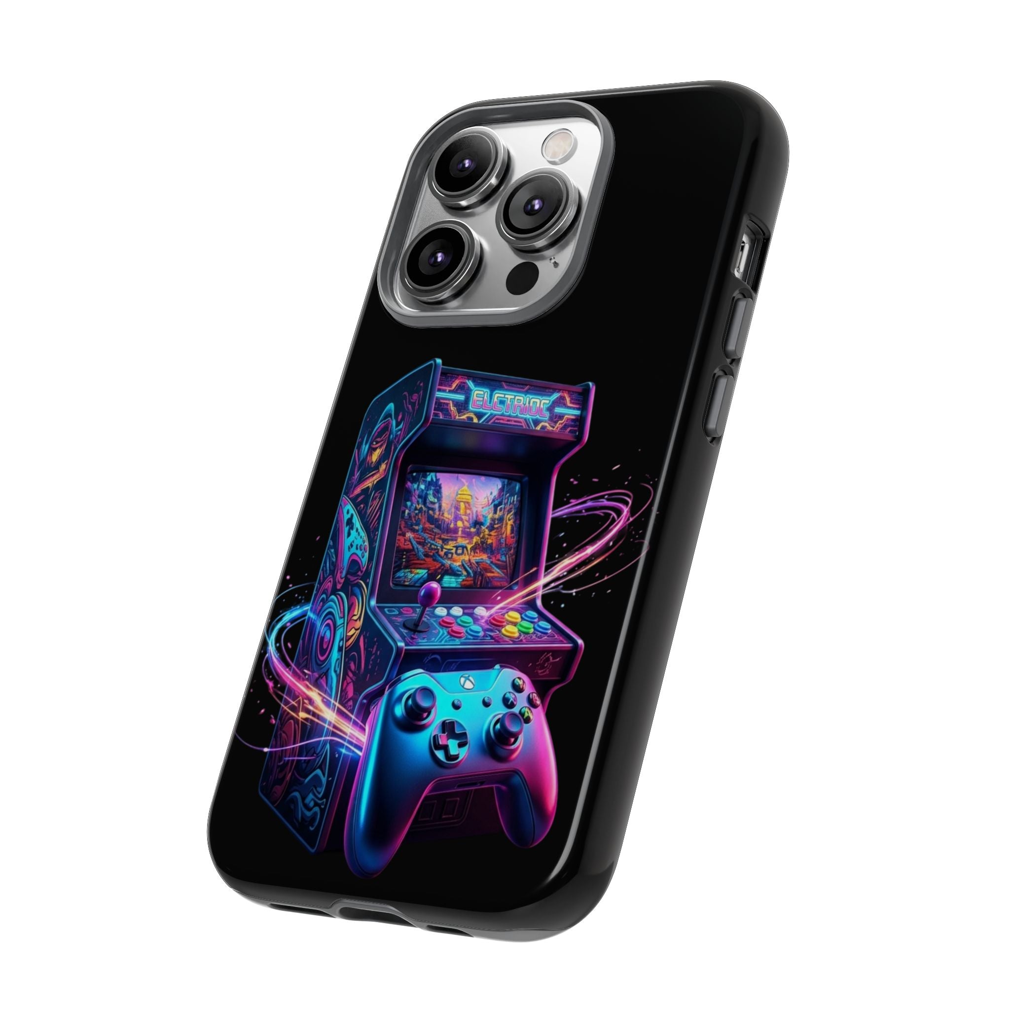 Retro Arcade Phone Case — Neon Gaming Controller Design