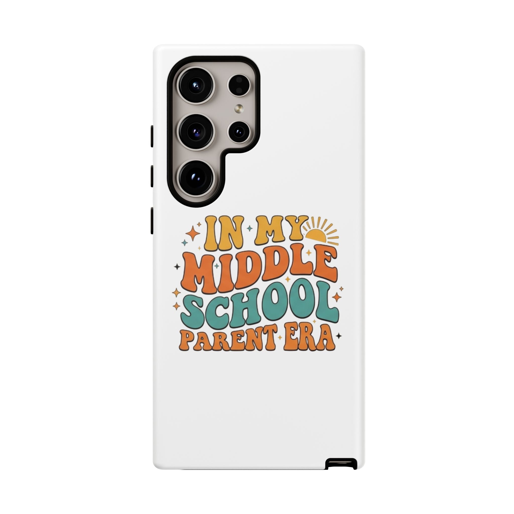 Middle School Parent Phone Case — "In My Middle School Parent Era" Retro Design