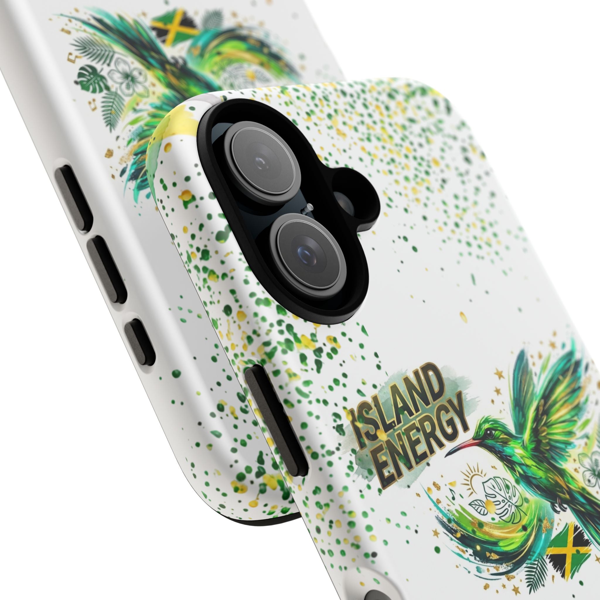 Island Energy Tough Phone Case — Colorful Hummingbird & Tropical Sunset Protective Cover