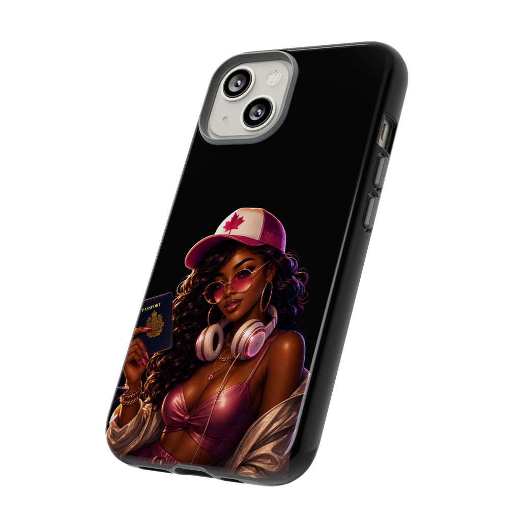 Phone Case — Stylish Urban Woman Design with Maple Cap
