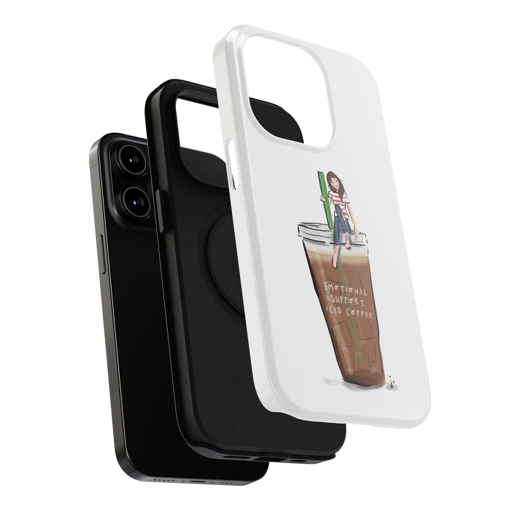 Iced Coffee & Me Phone Case — Cute Illustration 'Emotional Support Iced Coffee' Impact-Resistant Case