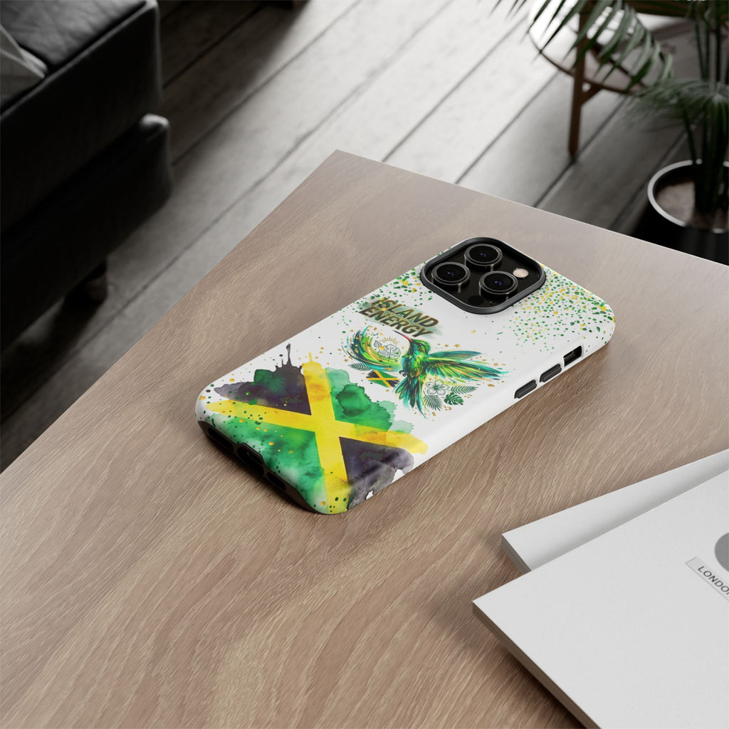 Island Energy Tough Phone Case — Colorful Hummingbird & Tropical Sunset Protective Cover