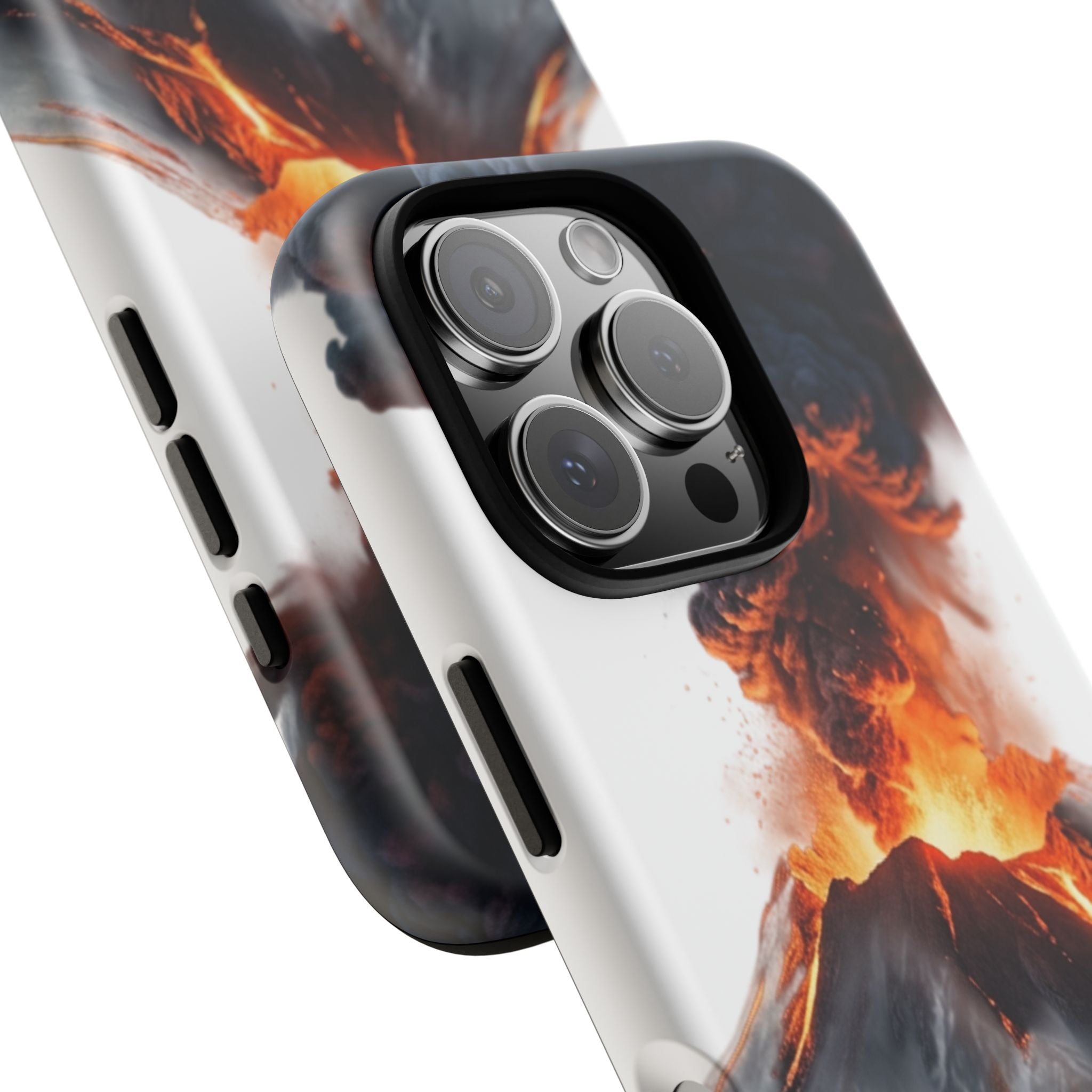 Volcano Eruption Tough Phone Case — Fiery Lava Protective Cover