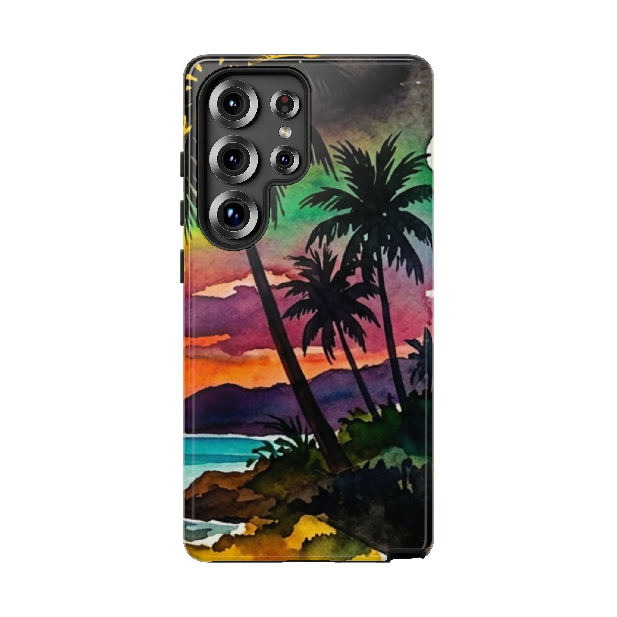 Tropical Sunset Phone Case – Palm Tree Beach Protective Cover