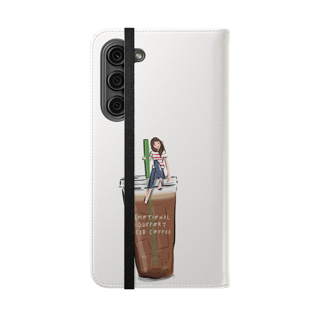 Flip Case — "Emotional Support Iced Coffee" Phone Wallet Case