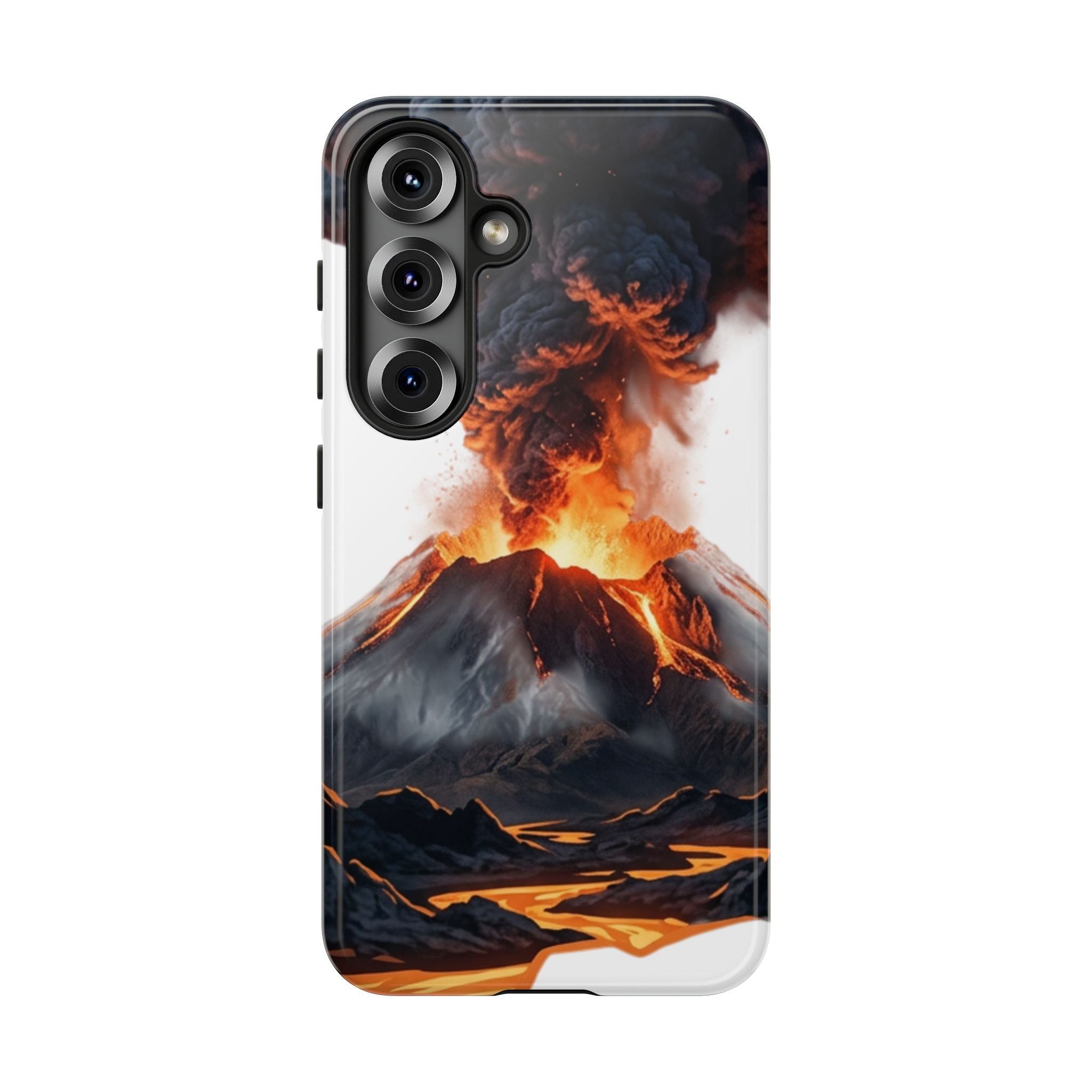 Volcano Eruption Tough Phone Case — Fiery Lava Protective Cover