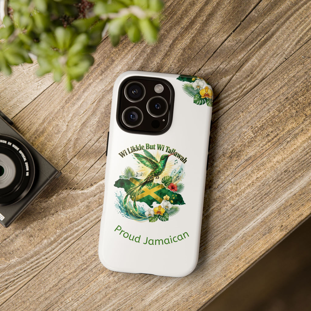 Jamaica Hummingbird Phone Case — “Wi Likkle But Wi Tallawah” Tropical Protective Cover