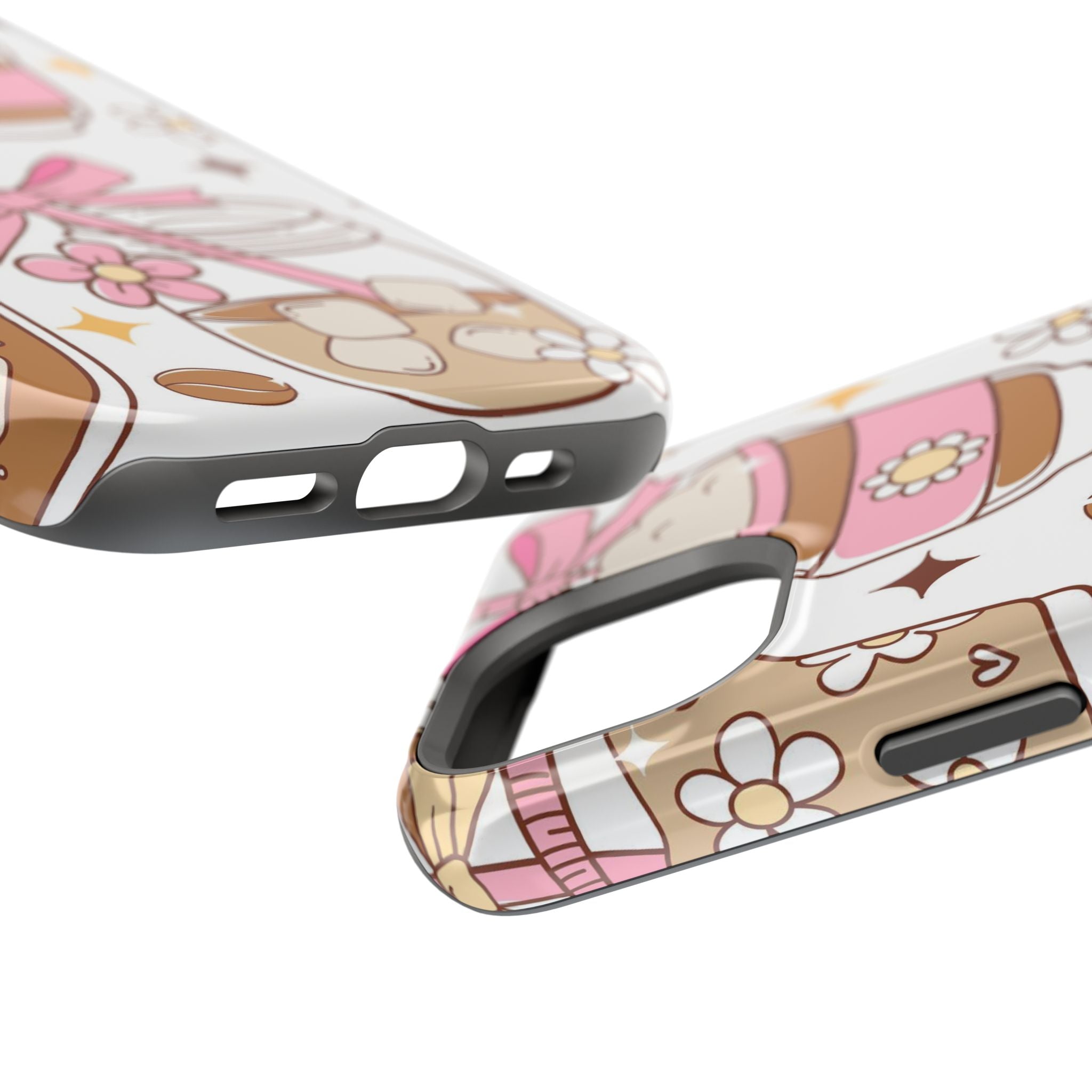 Cute Pink Coffee & Latte Pattern Impact Phone Case