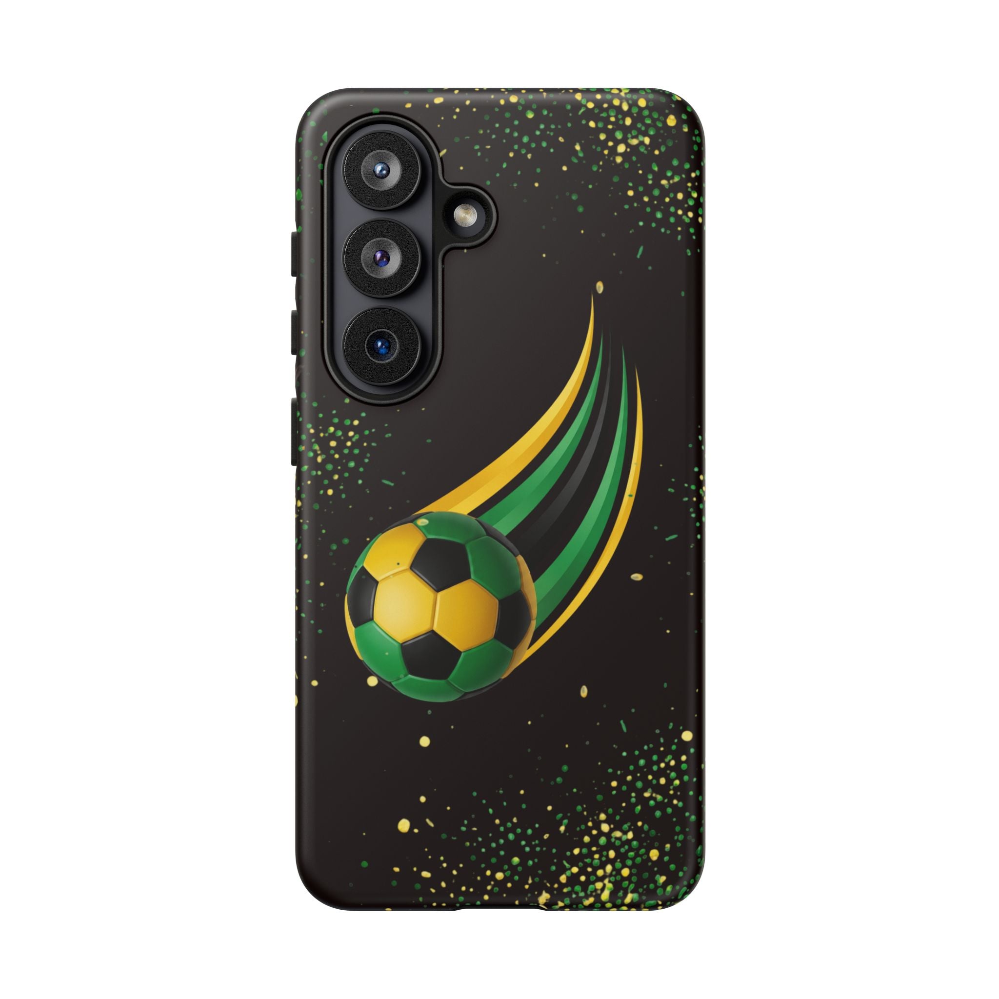 Soccer Comet Tough Phone Case – Green & Yellow Football Design