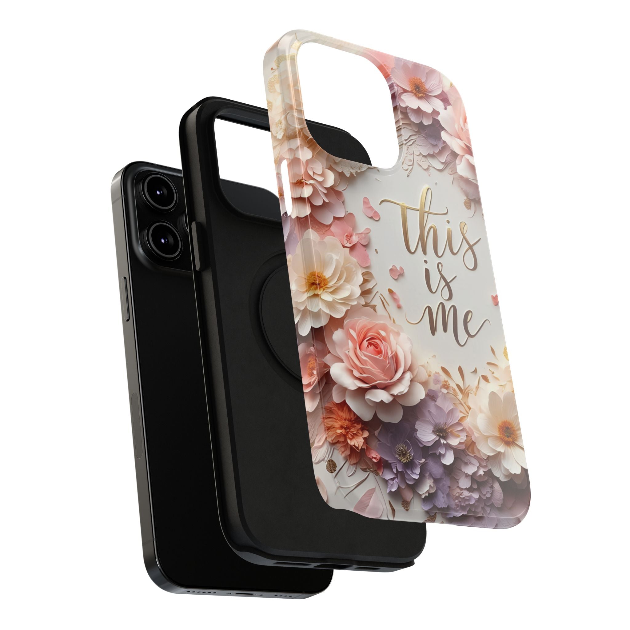 Floral "This Is Me" Phone Case — Impact-Resistant Floral Protective Cover