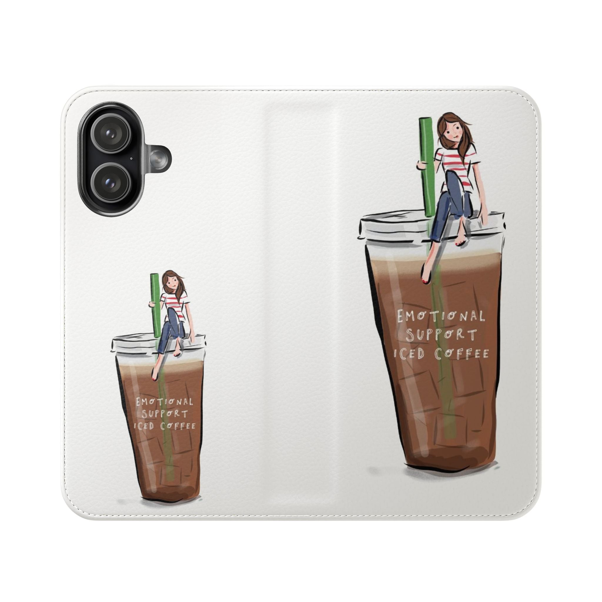 Flip Case — "Emotional Support Iced Coffee" Phone Wallet Case